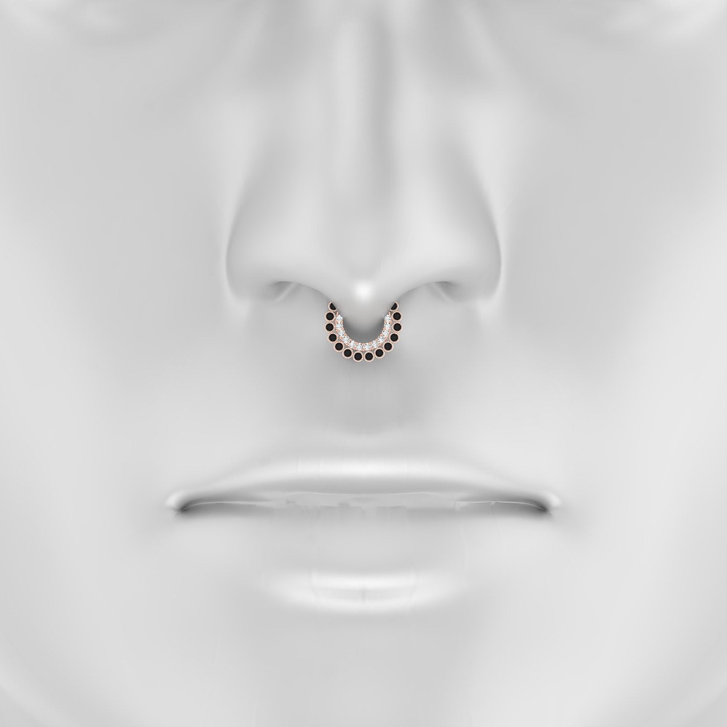 Cassandre | 18k Rose Gold 6.5 mm Black Diamond & Diamond Septum Piercing