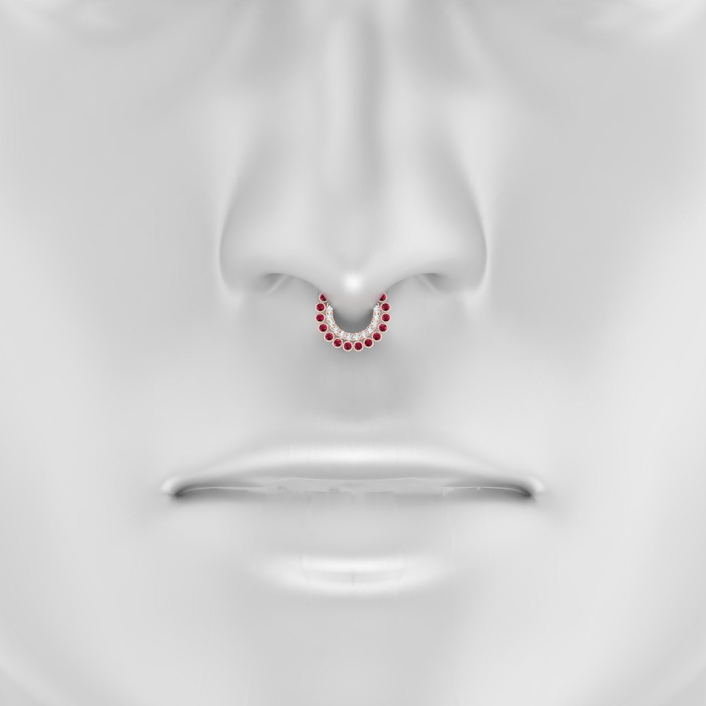 Cassandre | 18k Rose Gold 6.5 mm Ruby & Diamond Septum Piercing