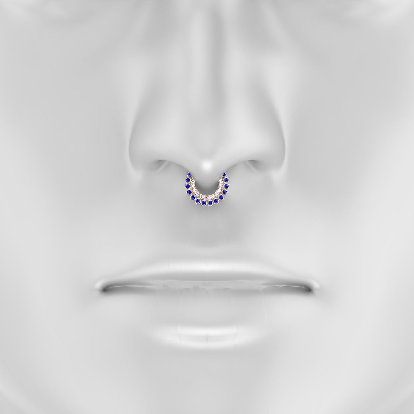 Cassandre | 18k Rose Gold 6.5 mm Sapphire & Diamond Septum Piercing