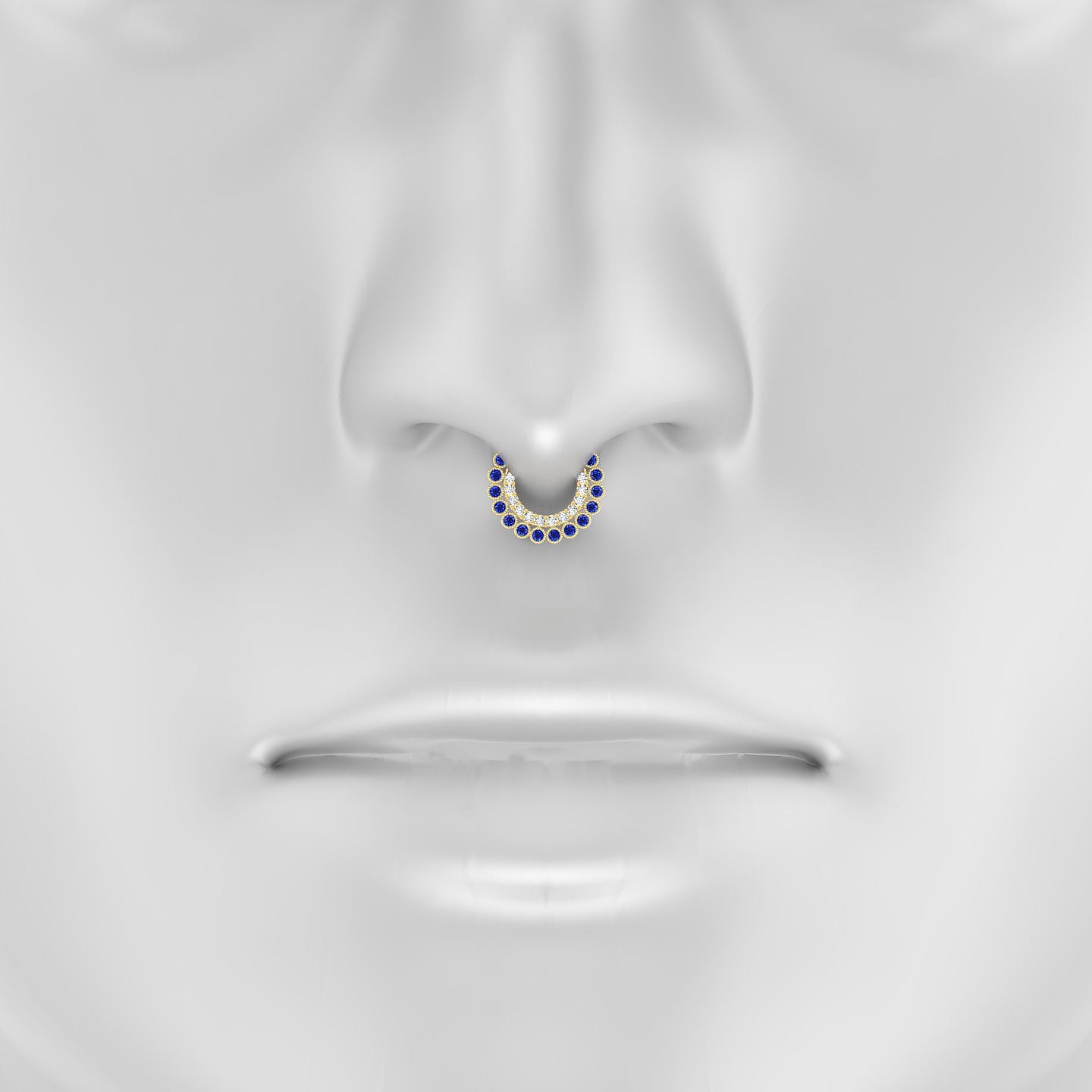 Cassandre | 18k Yellow Gold 6.5 mm Sapphire & Diamond Septum Piercing