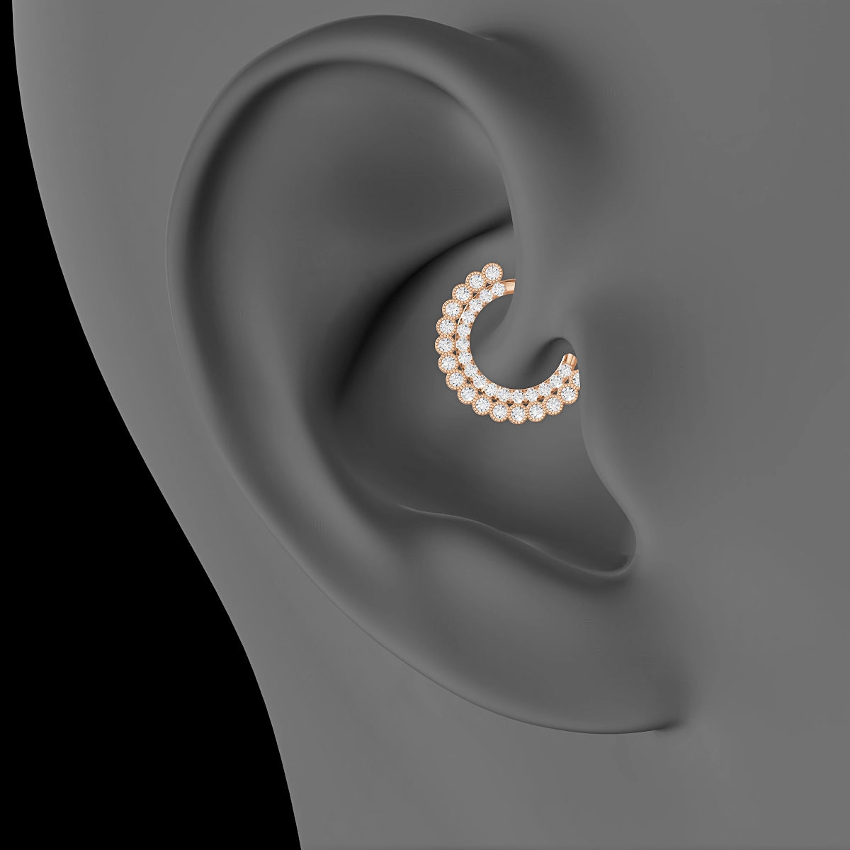 Cassandre | 18k Rose Gold 8 mm Diamond Daith Piercing