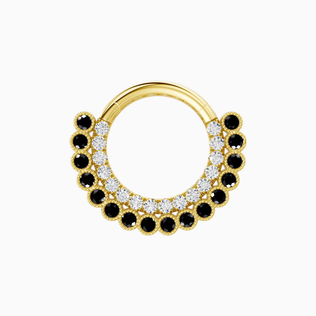 Cassandre | 18k Yellow Gold 8 mm Black Diamond & Diamond Daith Piercing
