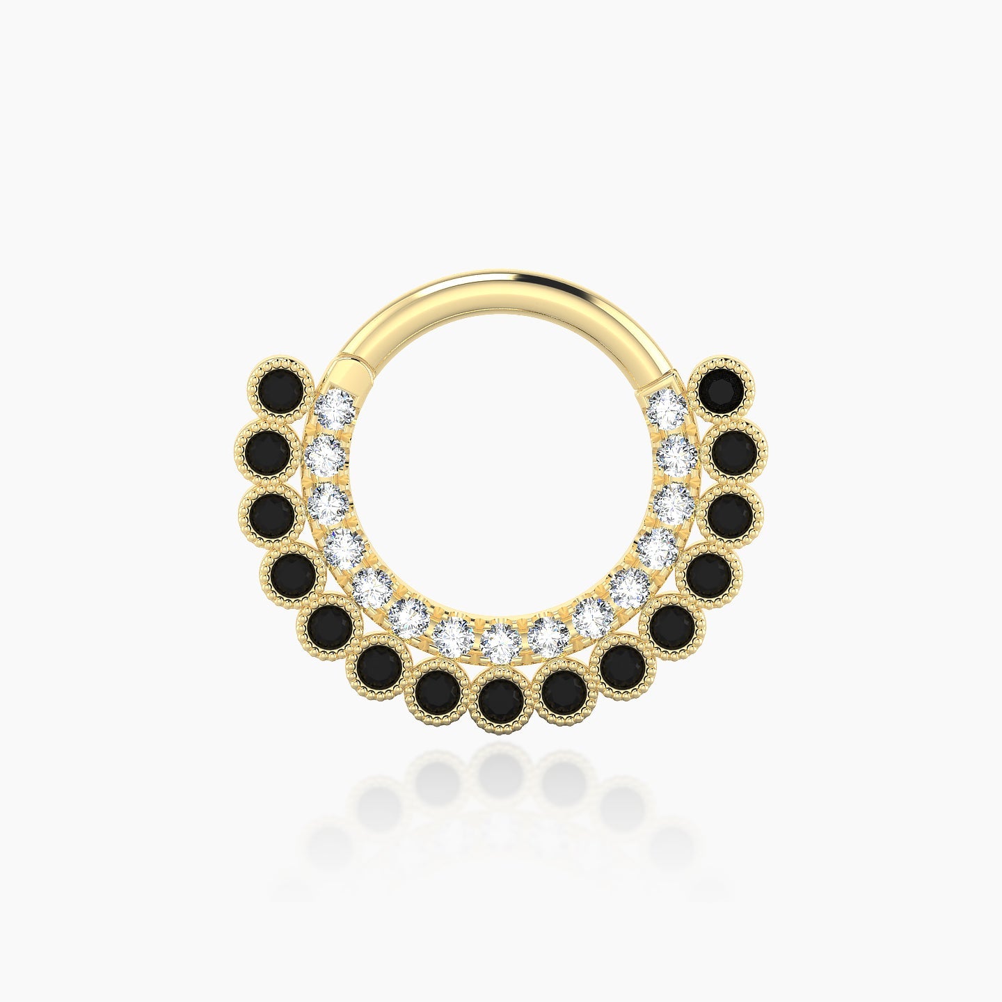 Cassandre | 18k Yellow Gold 8 mm Black Diamond & Diamond Daith Piercing