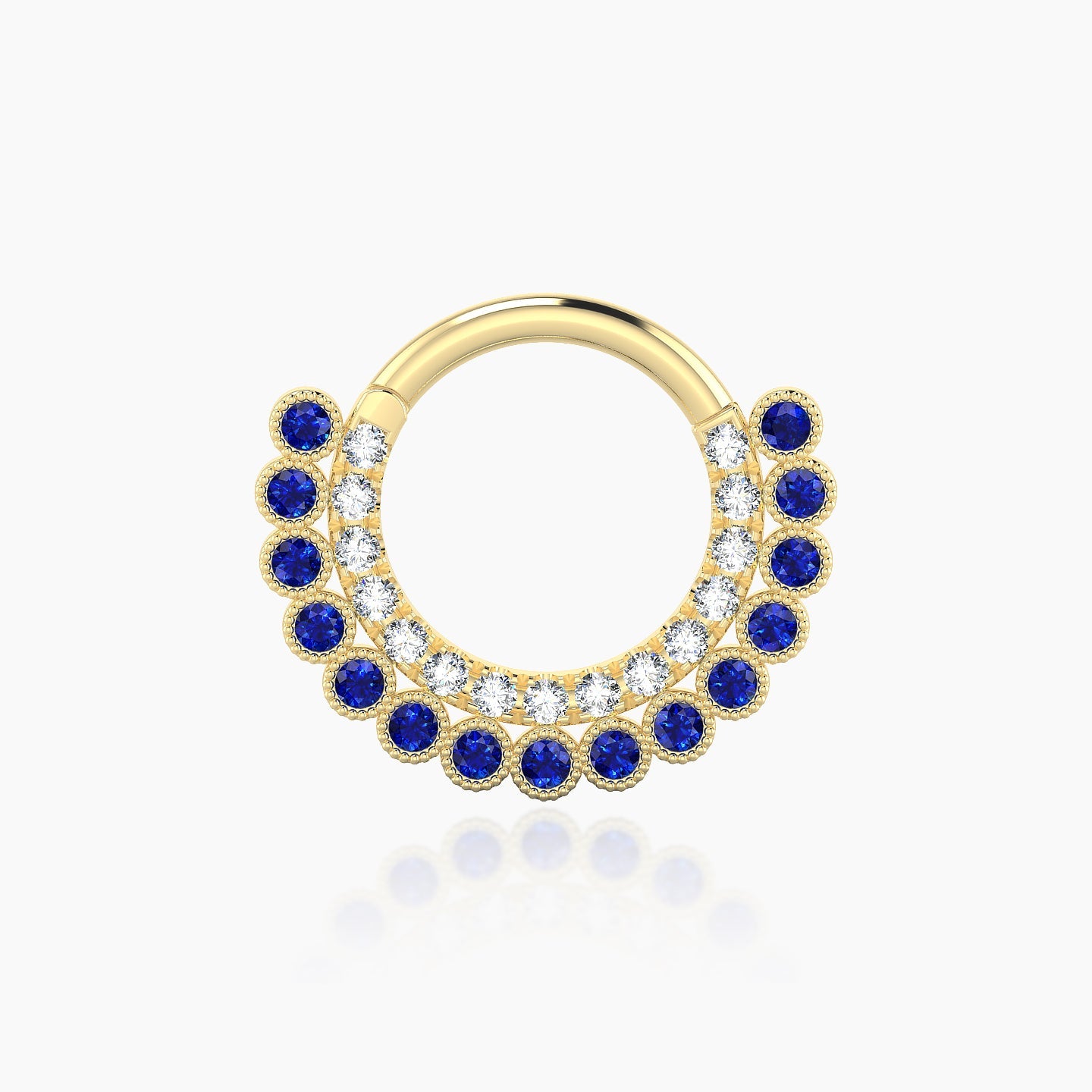 Cassandre | 18k Yellow Gold 8 mm Sapphire & Diamond Daith Piercing