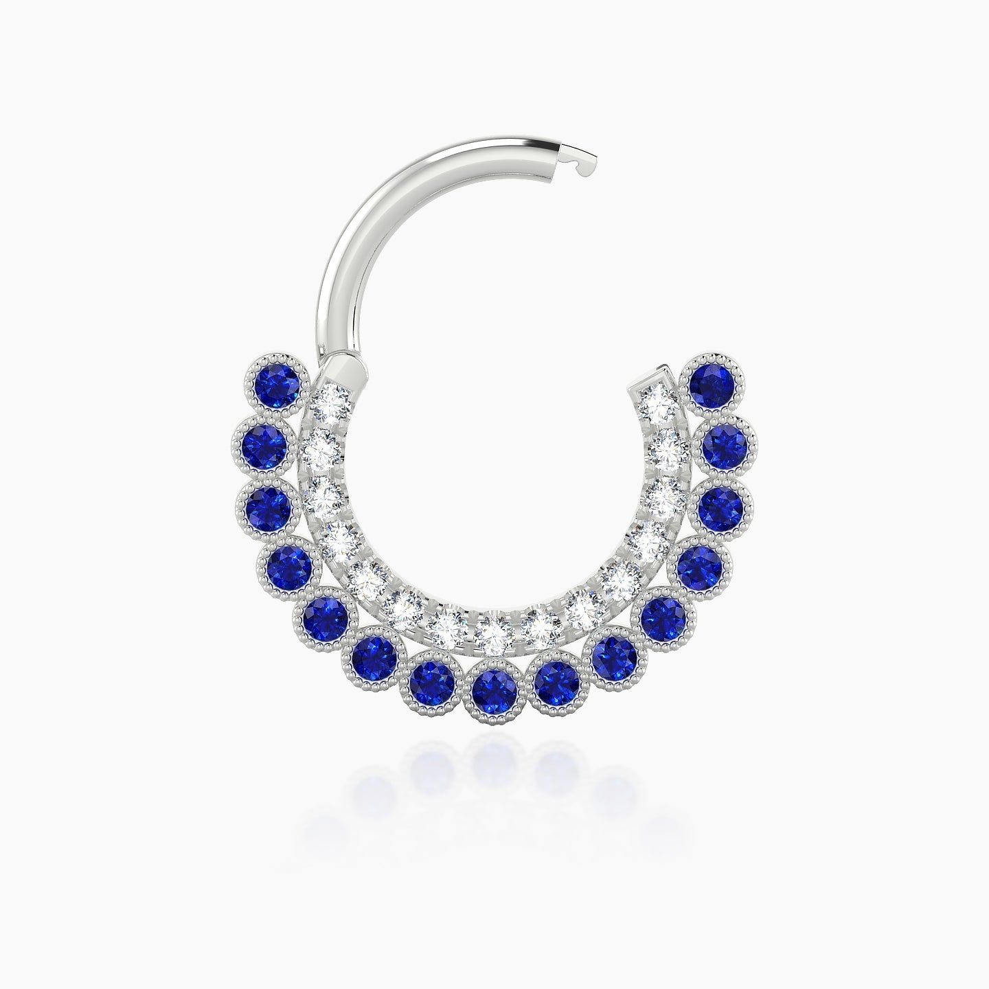 Cassandre | 18k White Gold 8 mm Sapphire & Diamond Daith Piercing