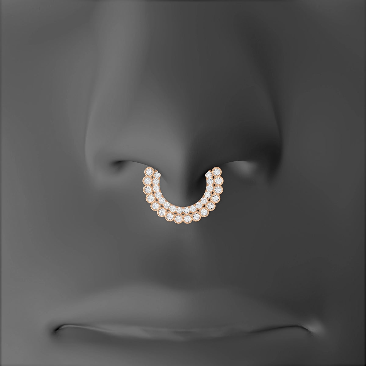 Cassandre | 18k Rose Gold 8 mm Diamond Septum Piercing