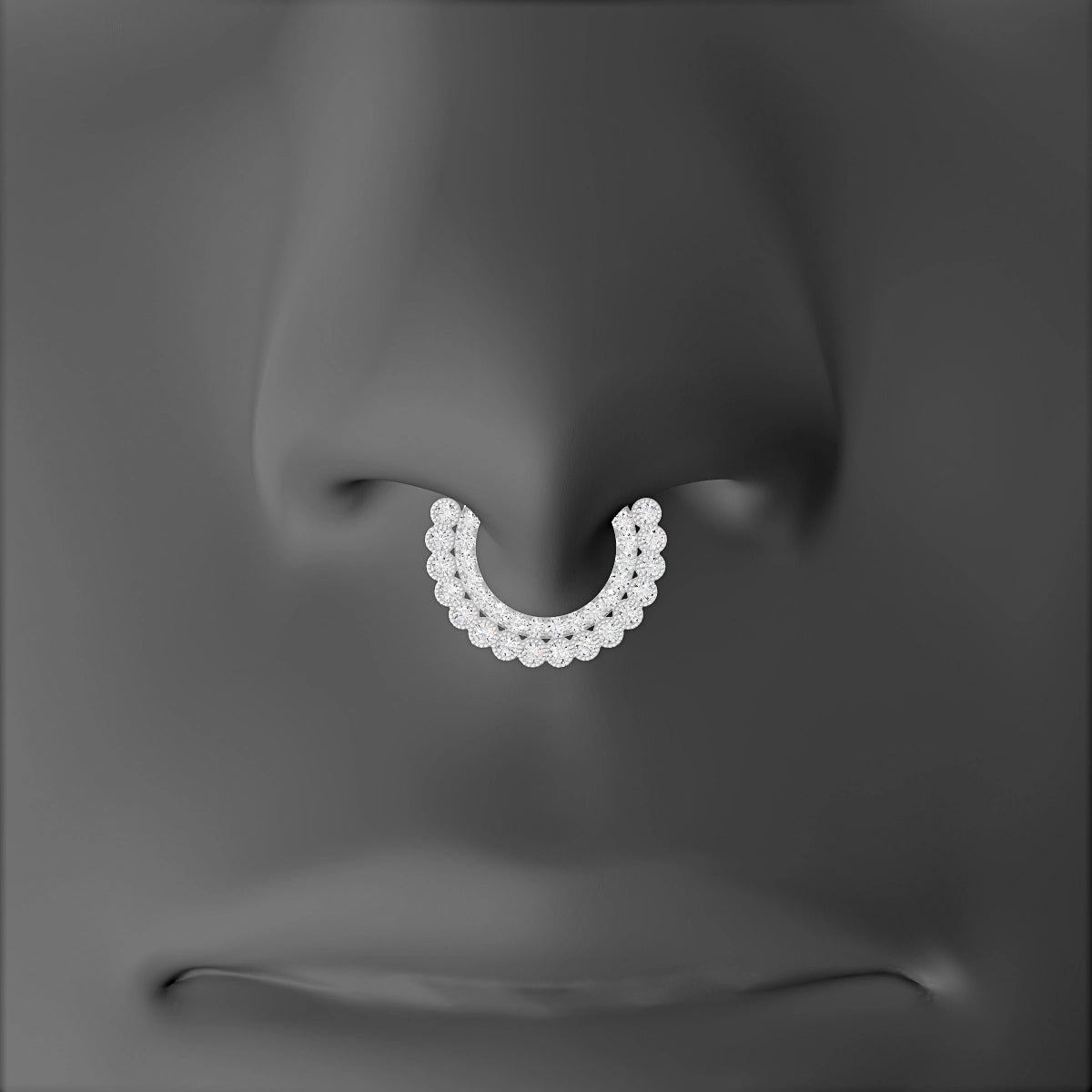 Cassandre | 18k White Gold 8 mm Diamond Septum Piercing
