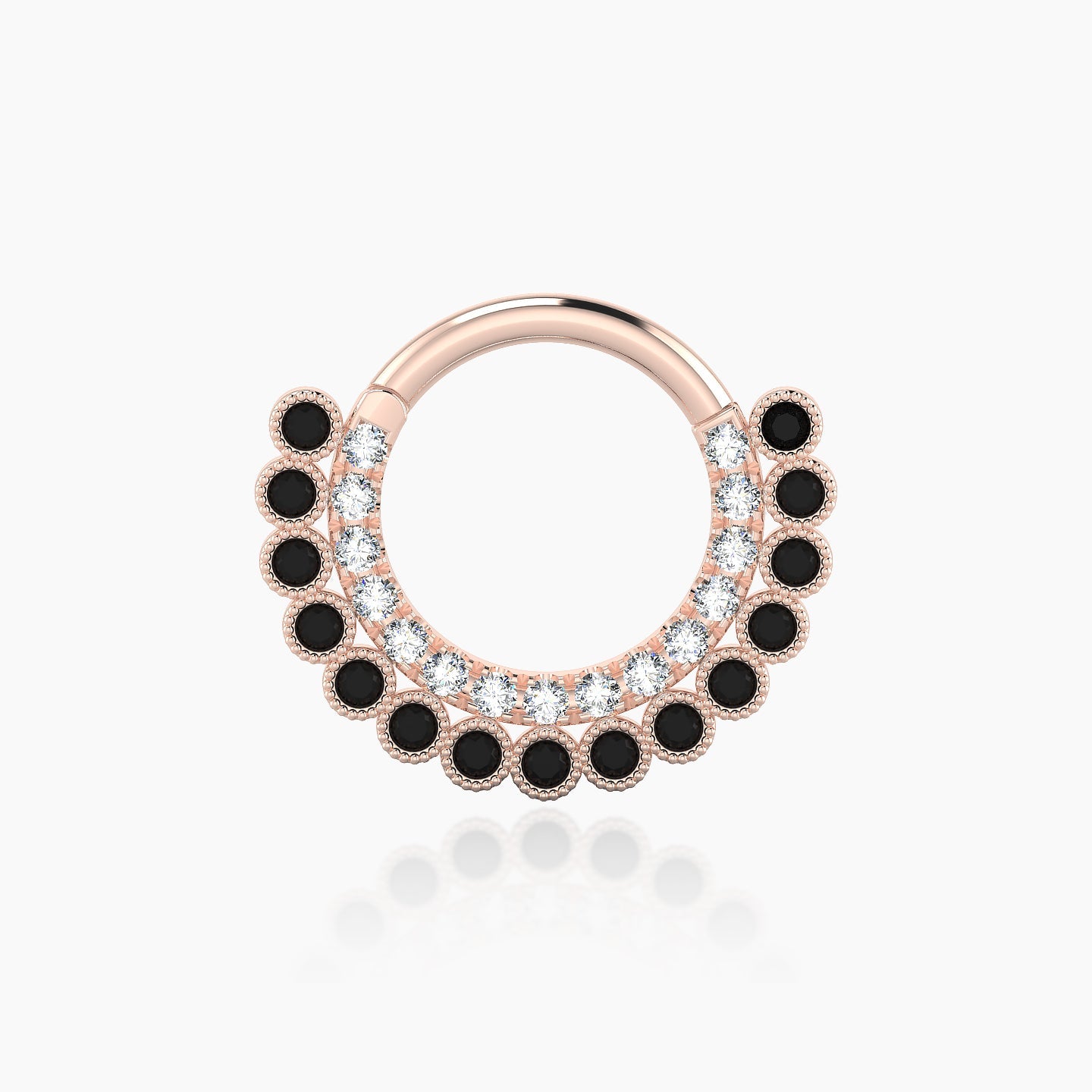 Cassandre | 18k Rose Gold 8 mm Black Diamond & Diamond Septum Piercing