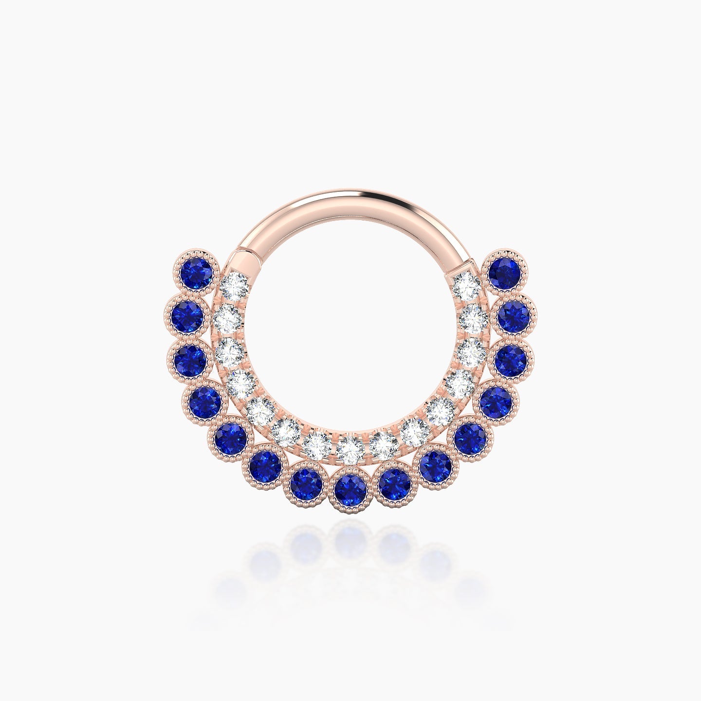 Cassandre | 18k Rose Gold 8 mm Sapphire & Diamond Septum Piercing