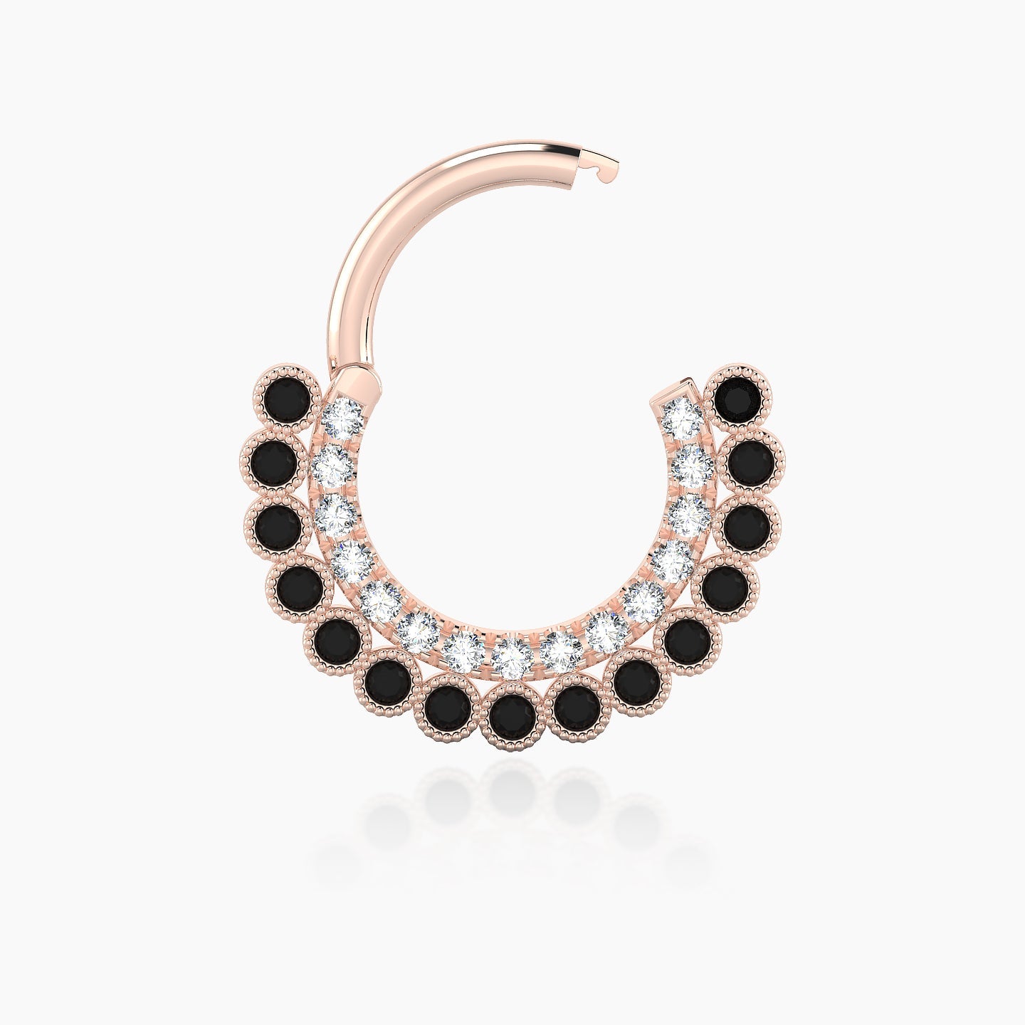 Cassandre | 18k Rose Gold 8 mm Black Diamond & Diamond Septum Piercing