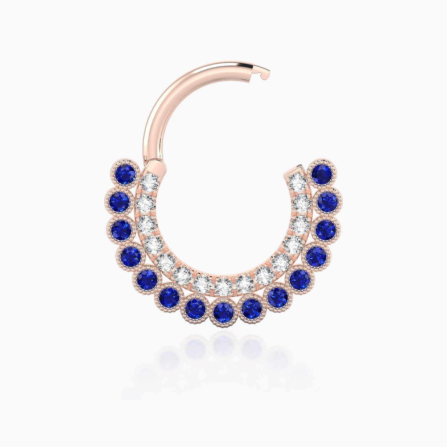 Cassandre | 18k Rose Gold 8 mm Sapphire & Diamond Septum Piercing