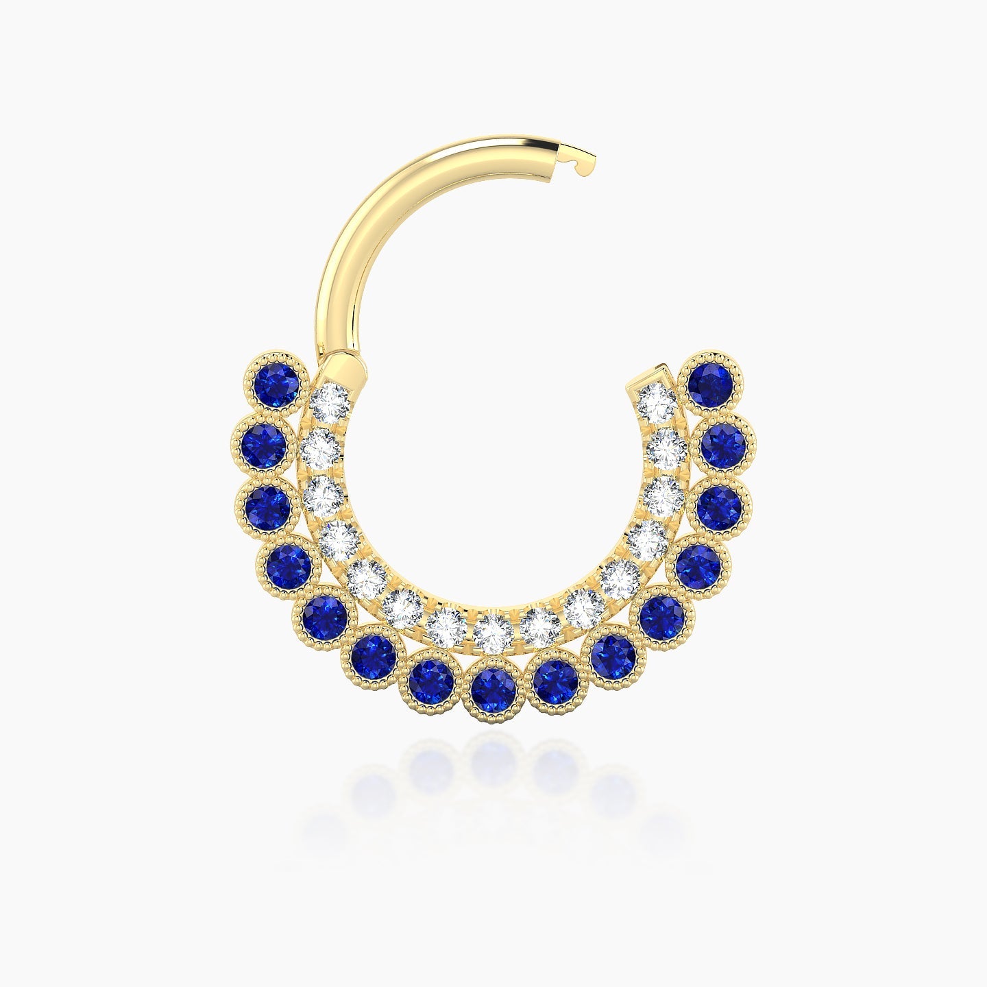 Cassandre | 18k Yellow Gold 8 mm Sapphire & Diamond Septum Piercing