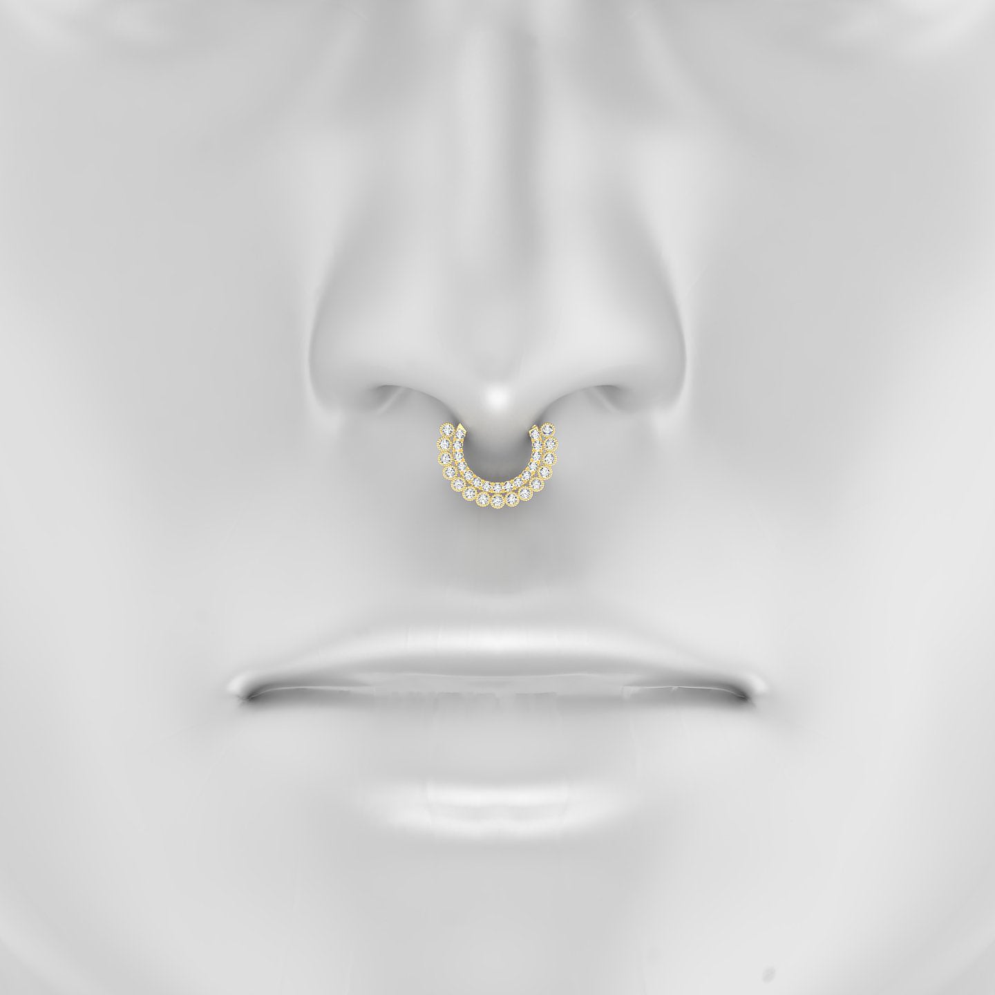 Cassandre | 18k Yellow Gold 8 mm Diamond Septum Piercing
