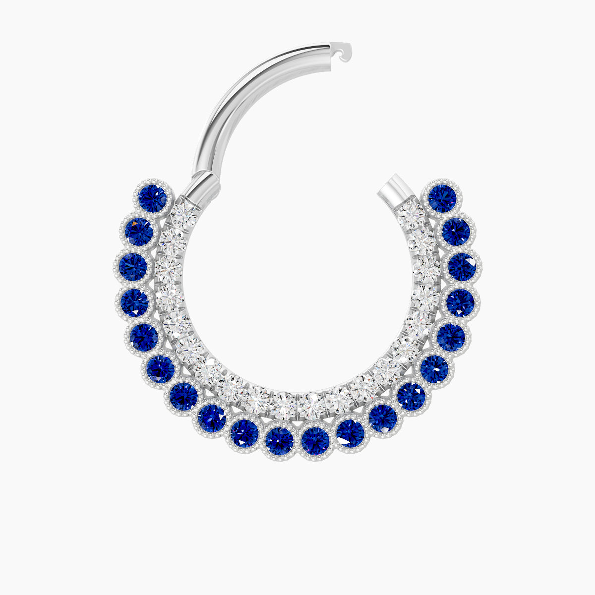 Cassandre | 18k White Gold 9.5 mm Sapphire & Diamond Daith Piercing