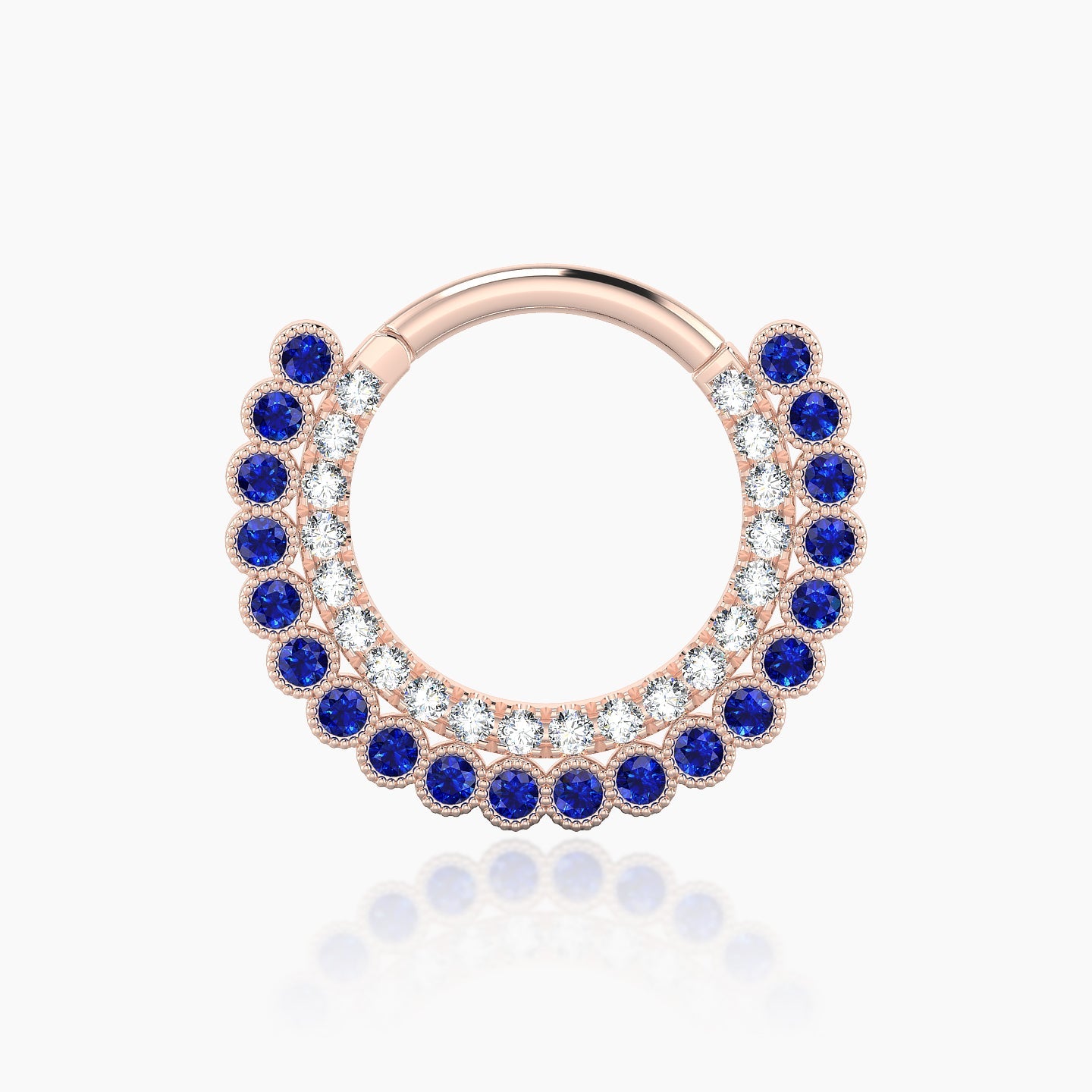 Cassandre | 18k Rose Gold 9.5 mm Sapphire & Diamond Septum Piercing