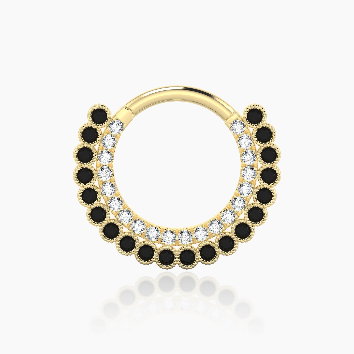 Cassandre | 18k Yellow Gold 9.5 mm Black Diamond & Diamond Septum Piercing