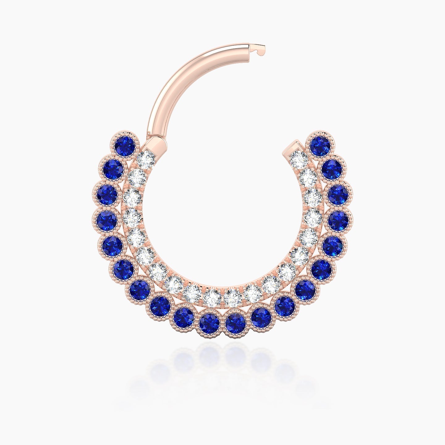 Cassandre | 18k Rose Gold 9.5 mm Sapphire & Diamond Septum Piercing