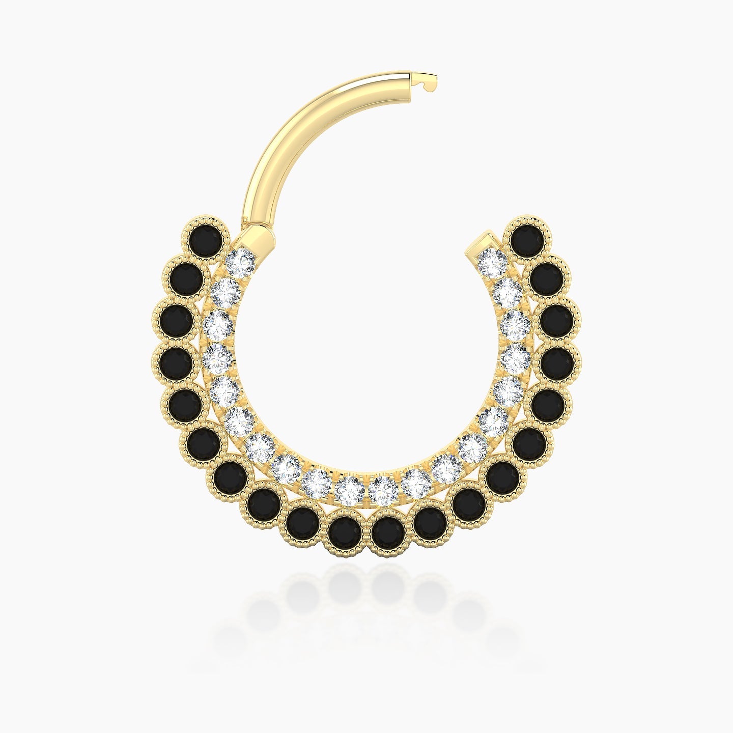 Cassandre | 18k Yellow Gold 9.5 mm Black Diamond & Diamond Septum Piercing