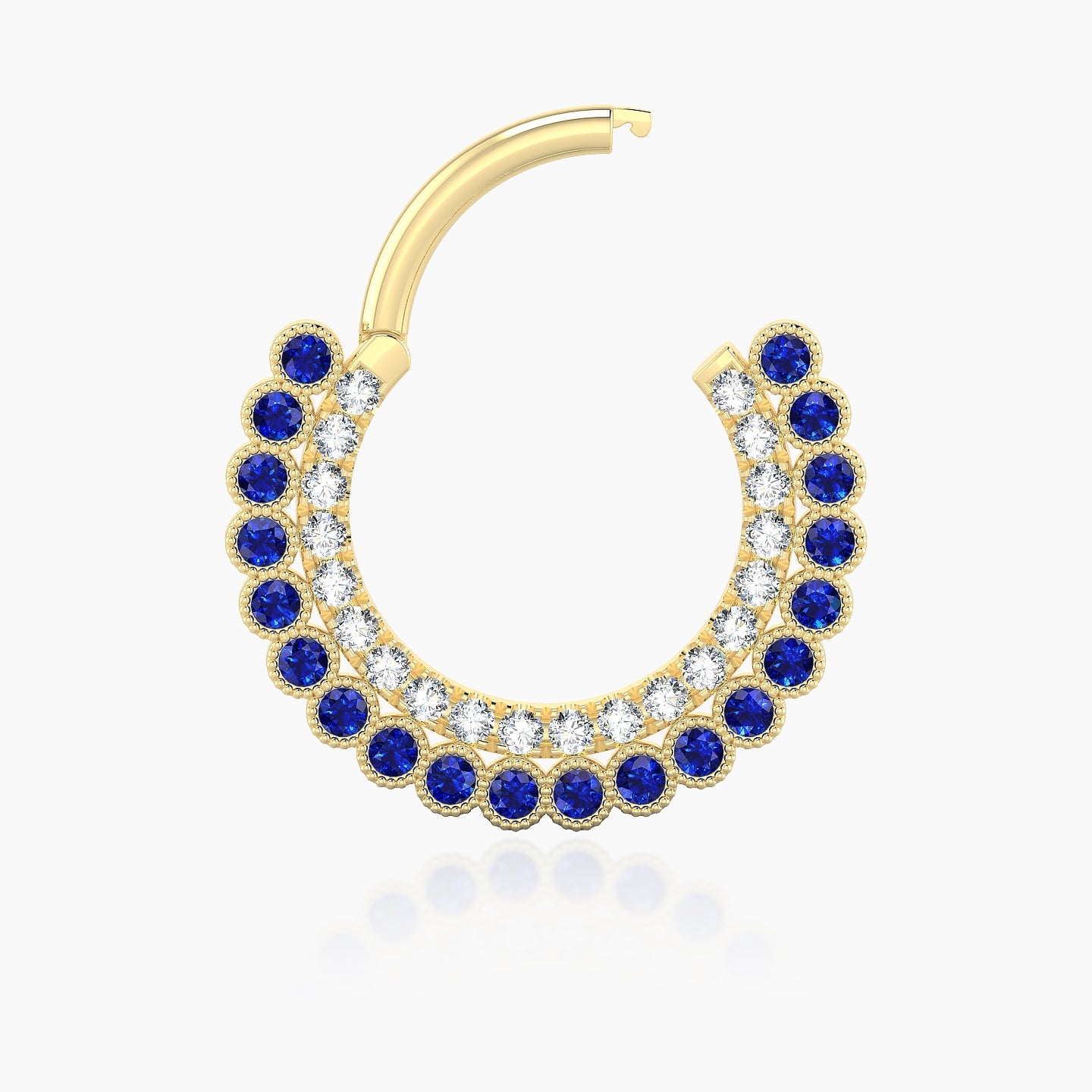 Cassandre | 18k Yellow Gold 9.5 mm Sapphire & Diamond Septum Piercing