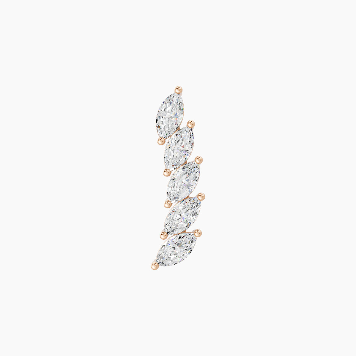 Celeste | 18k Rose Gold 11 mm 5 mm Long Diamond Left Piercing