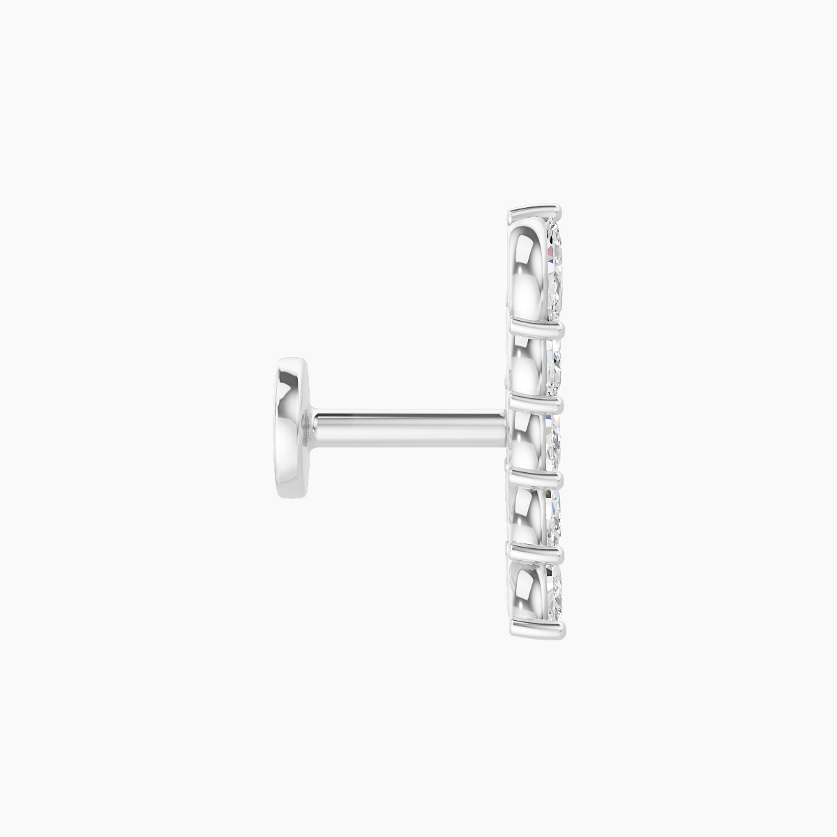 Celeste | 18k White Gold 11 mm 5 mm Long Diamond Left Piercing