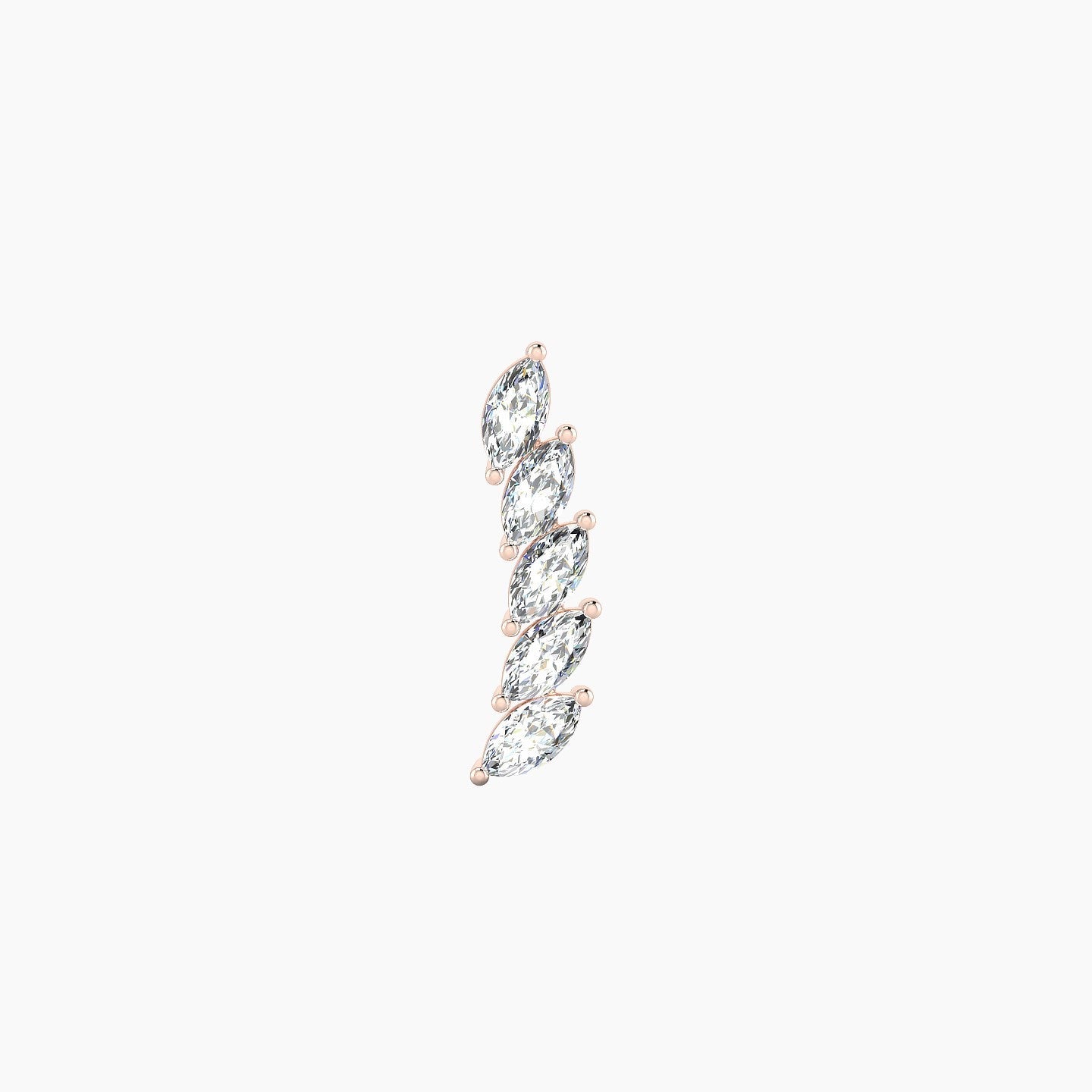 Celeste | 18k Rose Gold 11 mm 5 mm Long Diamond Left Piercing