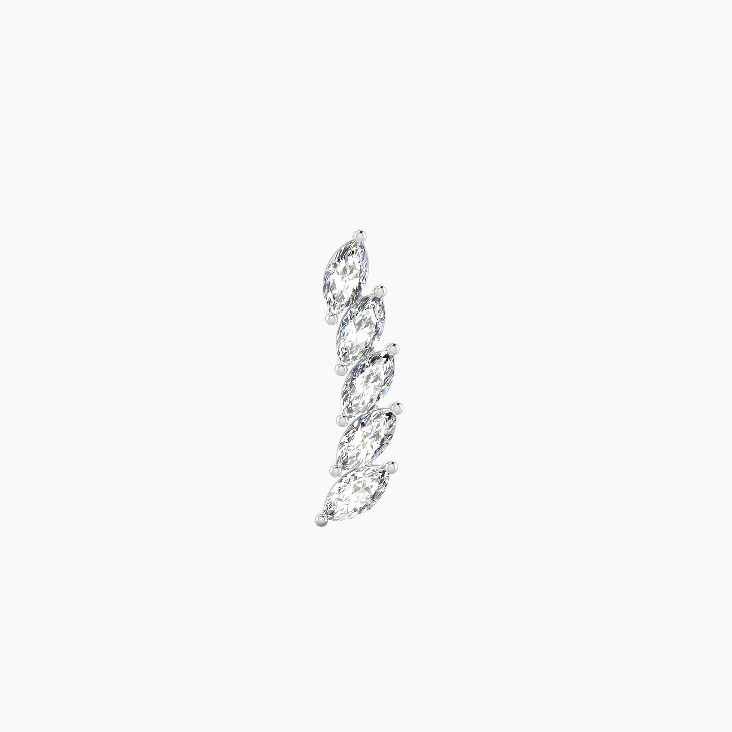 Celeste | 18k White Gold 11 mm 5 mm Long Diamond Left Piercing