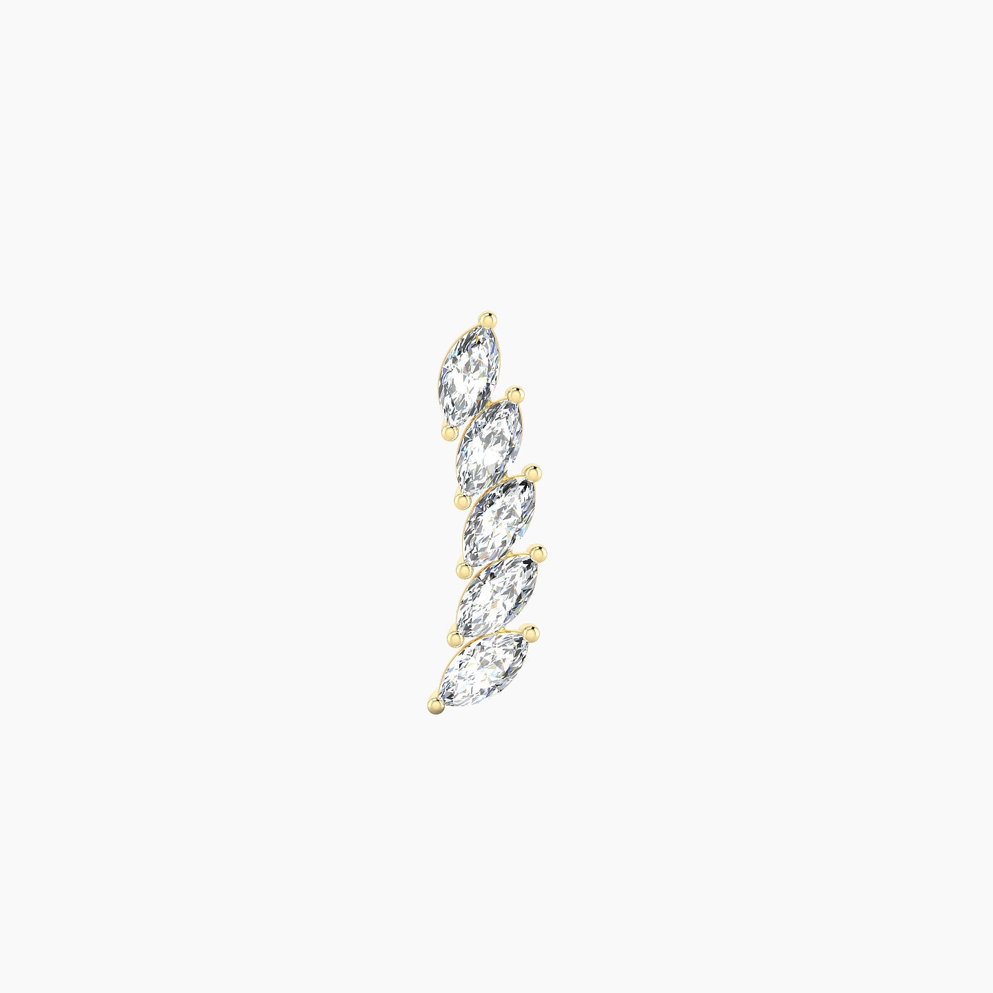 Celeste | 18k Yellow Gold 11 mm 5 mm Long Diamond Left Piercing