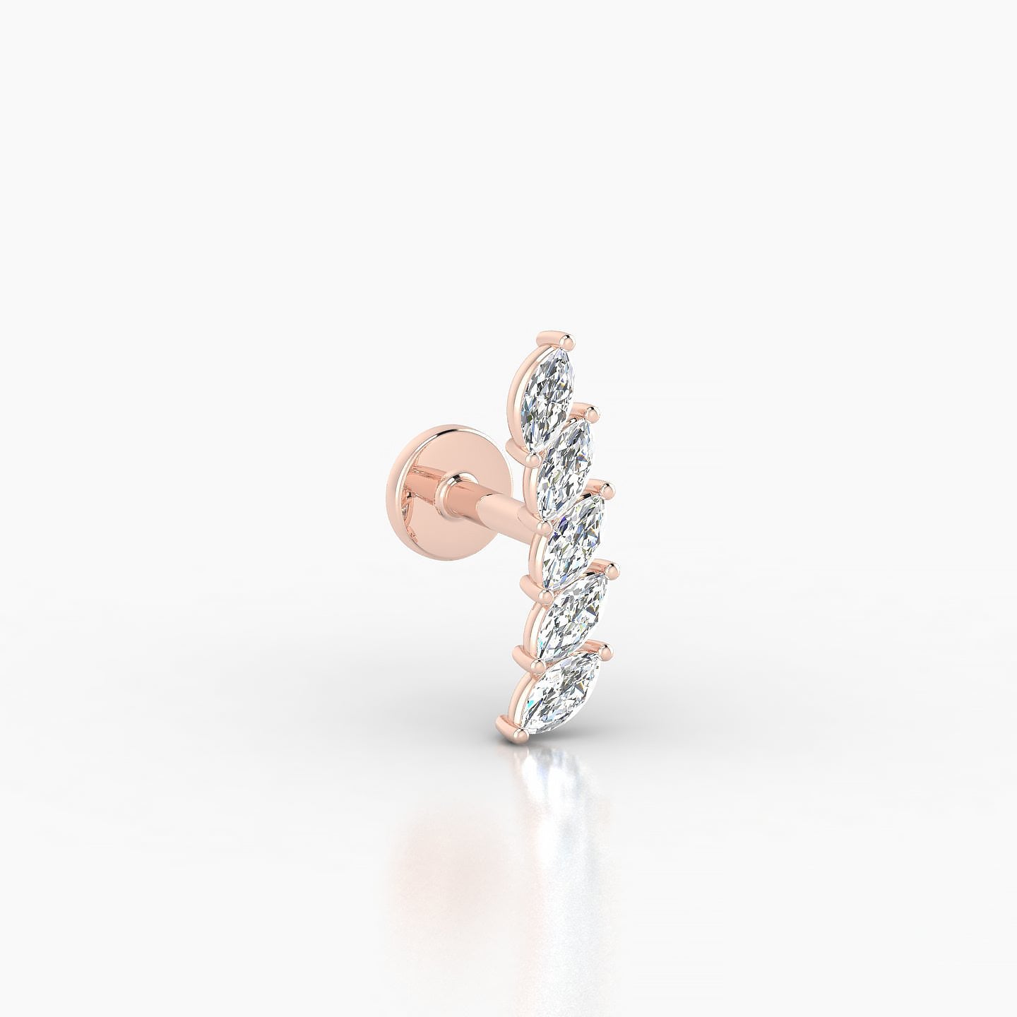 Celeste | 18k Rose Gold 11 mm 5 mm Long Diamond Left Piercing