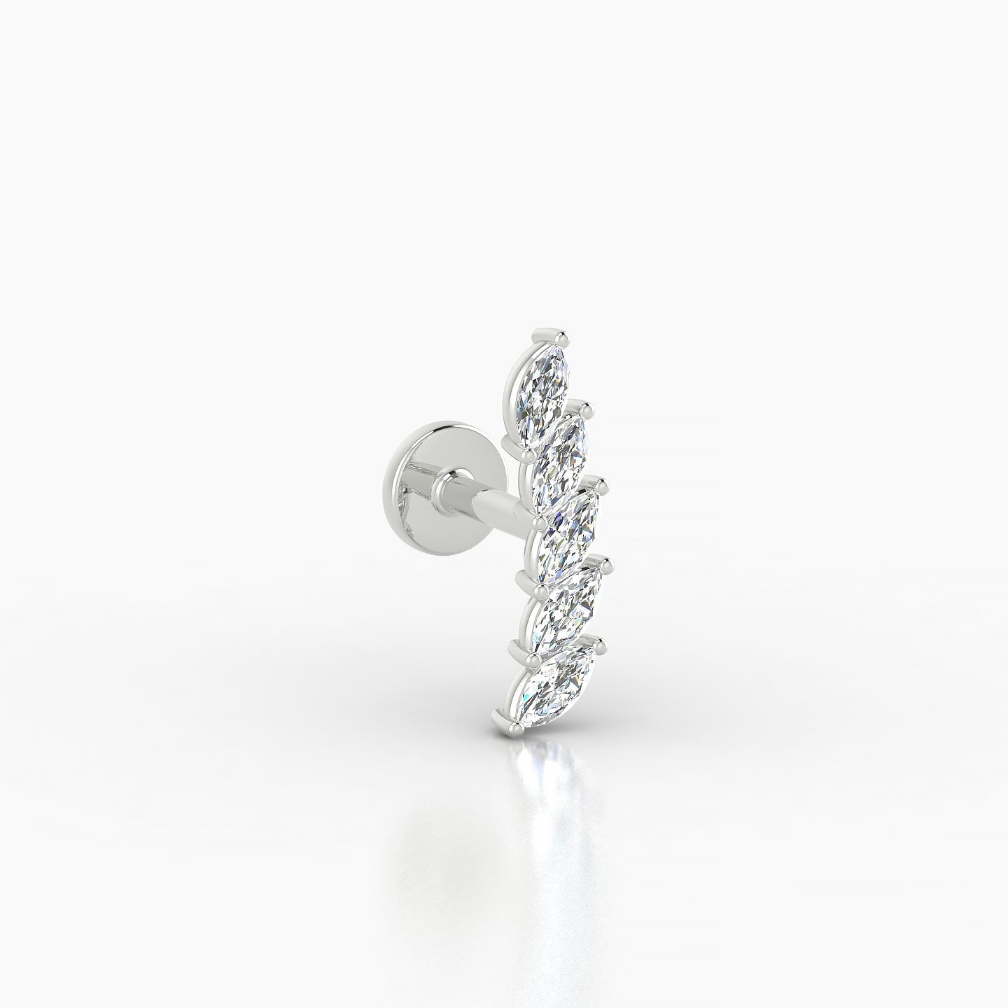 Celeste | 18k White Gold 11 mm 5 mm Long Diamond Left Piercing