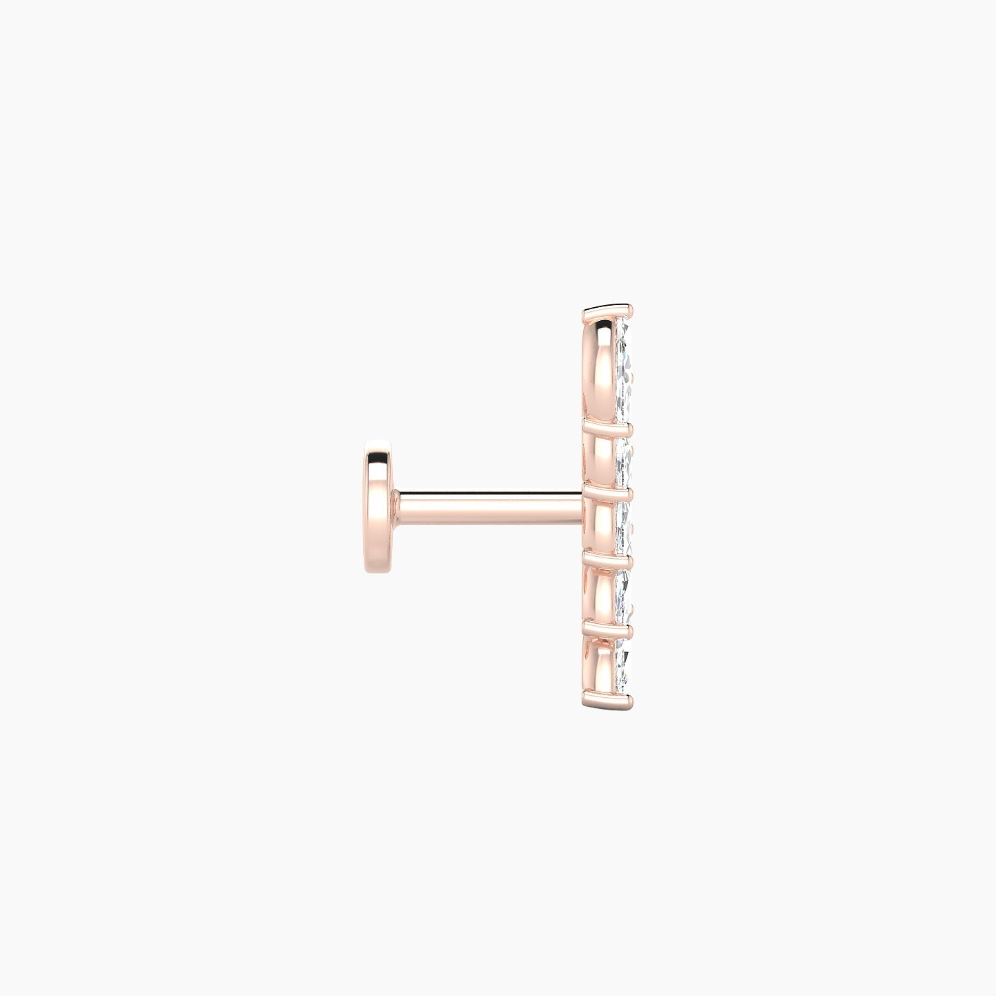 Celeste | 18k Rose Gold 11 mm 5 mm Long Diamond Left Piercing