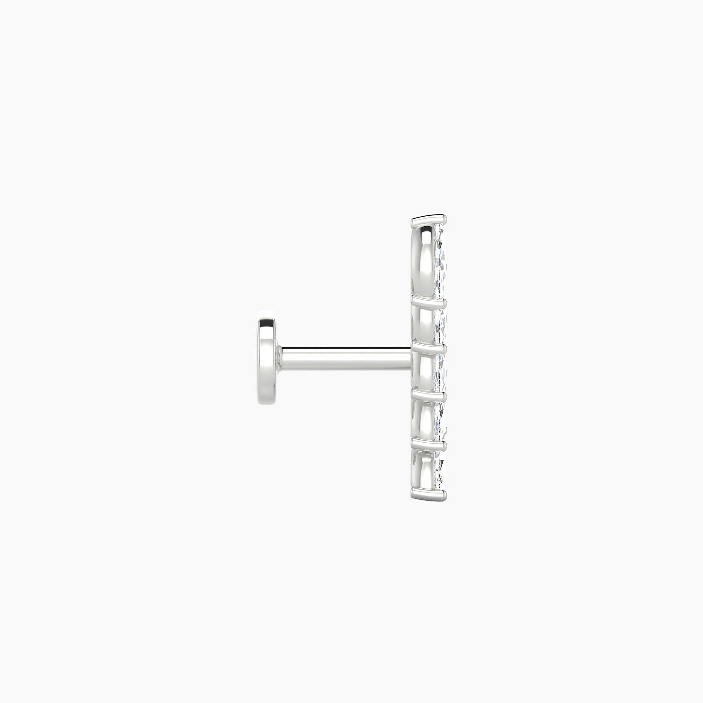 Celeste | 18k White Gold 11 mm 5 mm Long Diamond Left Piercing