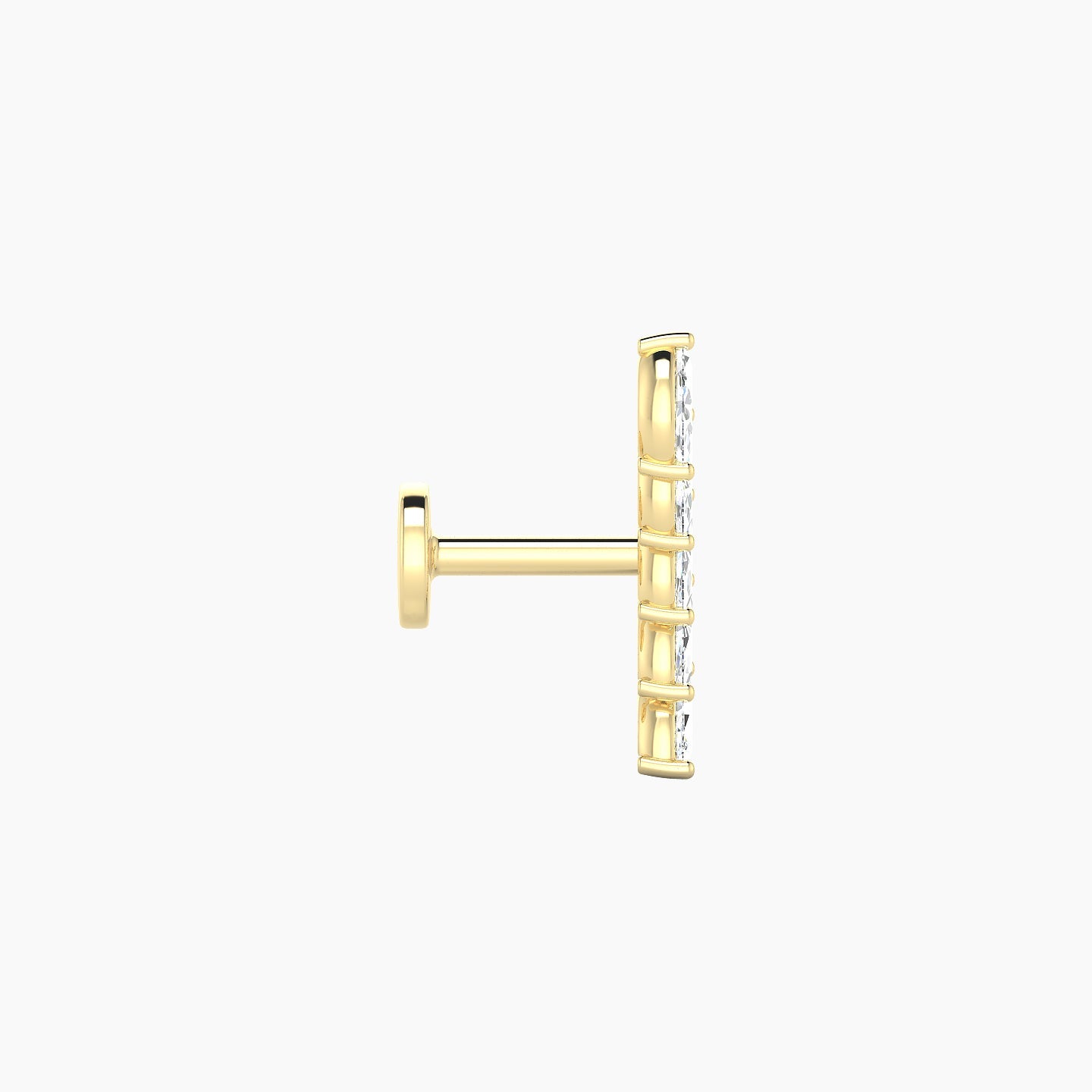 Celeste | 18k Yellow Gold 11 mm 5 mm Long Diamond Left Piercing