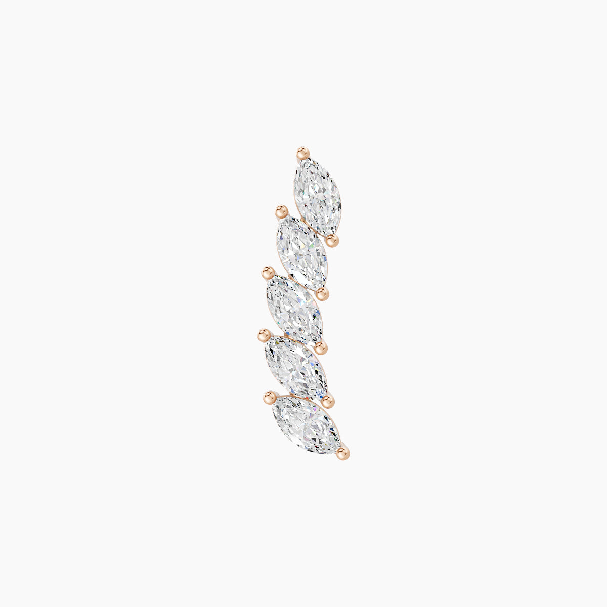 Celeste | 18k Rose Gold 11 mm 5 mm Long Diamond Right Piercing