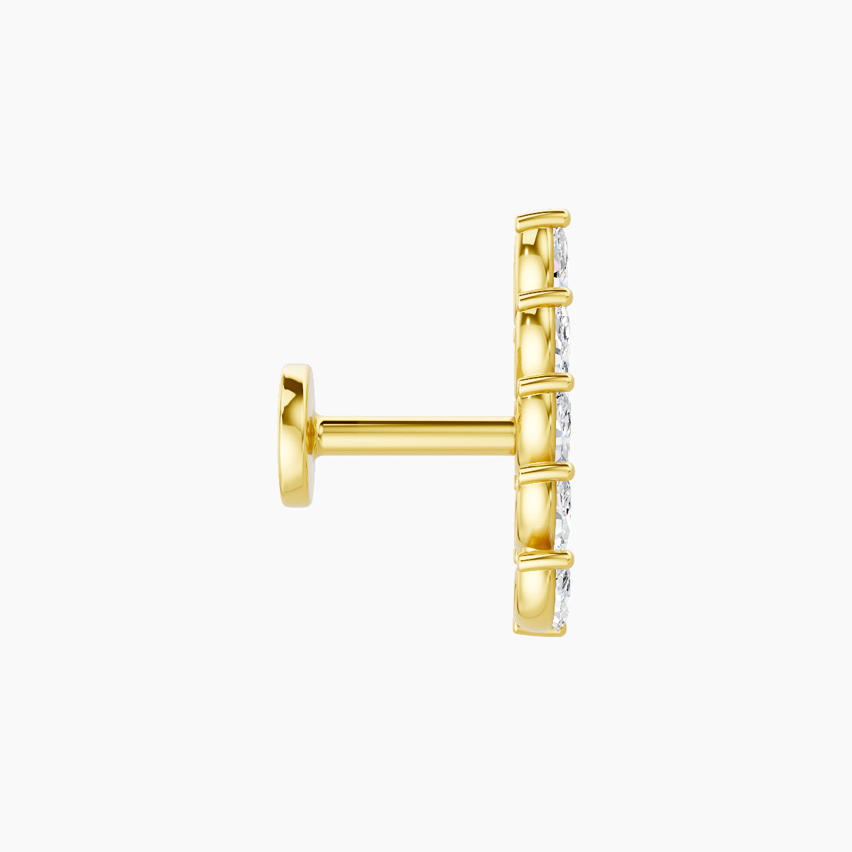 Celeste | 18k Yellow Gold 11 mm 5 mm Long Diamond Right Piercing