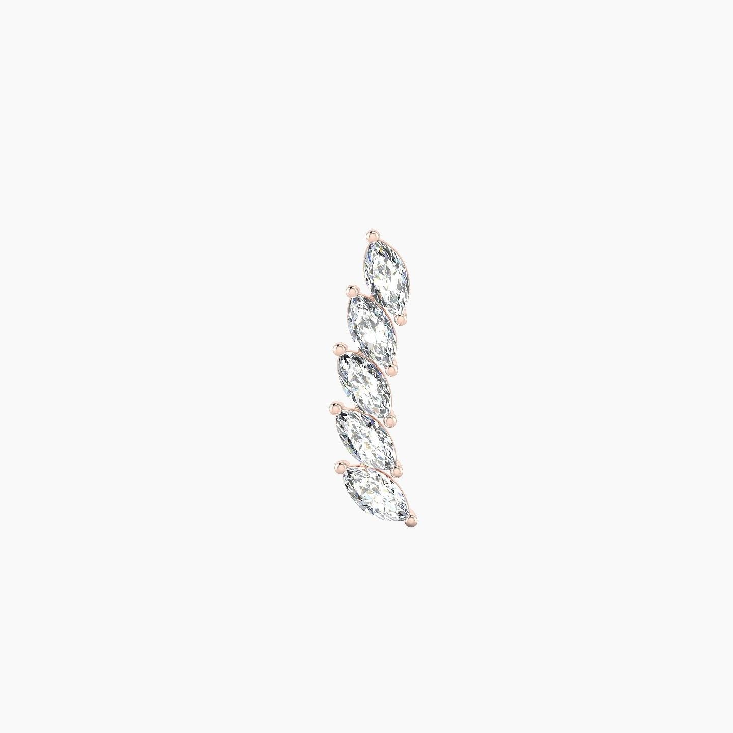 Celeste | 18k Rose Gold 11 mm 5 mm Long Diamond Right Piercing