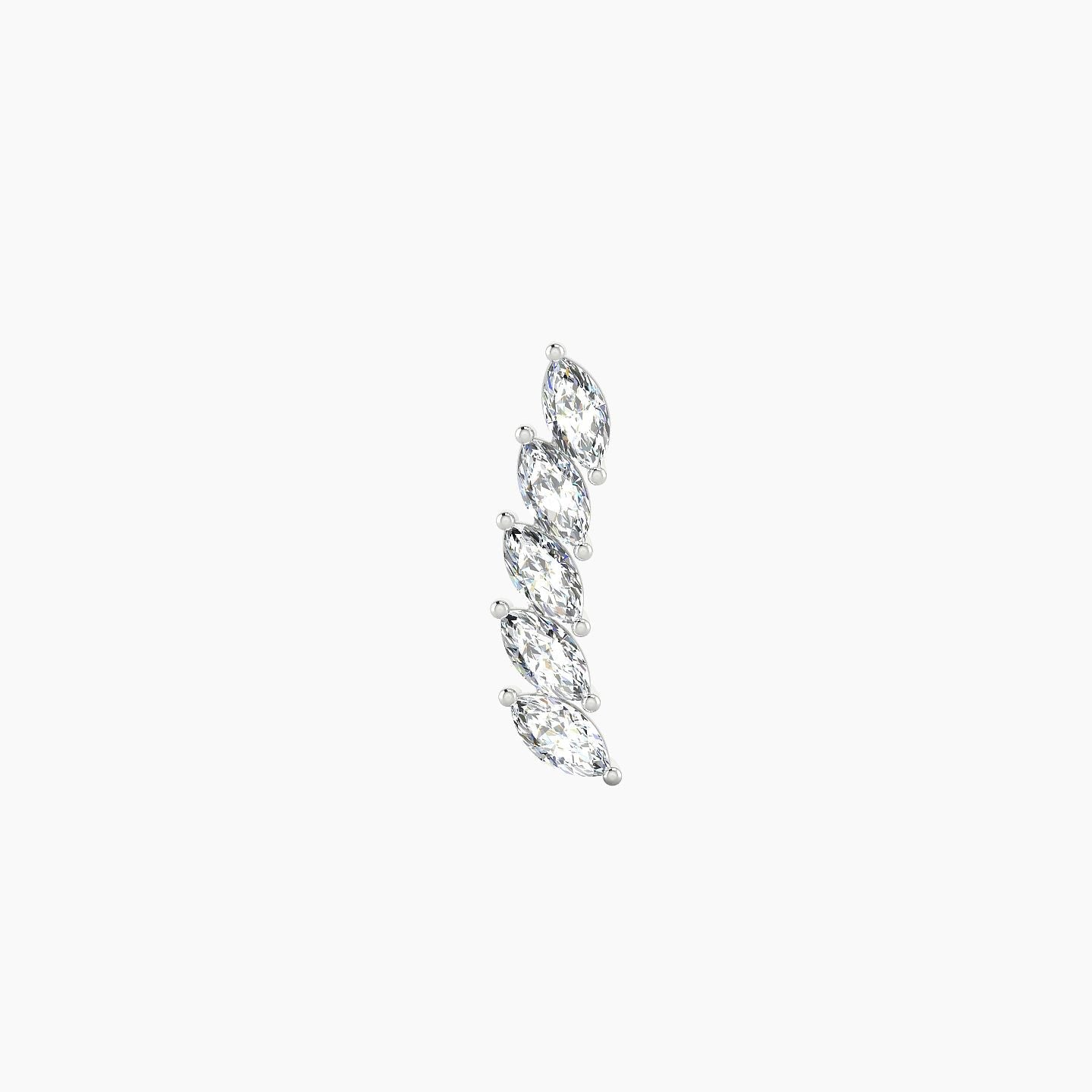 Celeste | 18k White Gold 11 mm 5 mm Long Diamond Right Piercing