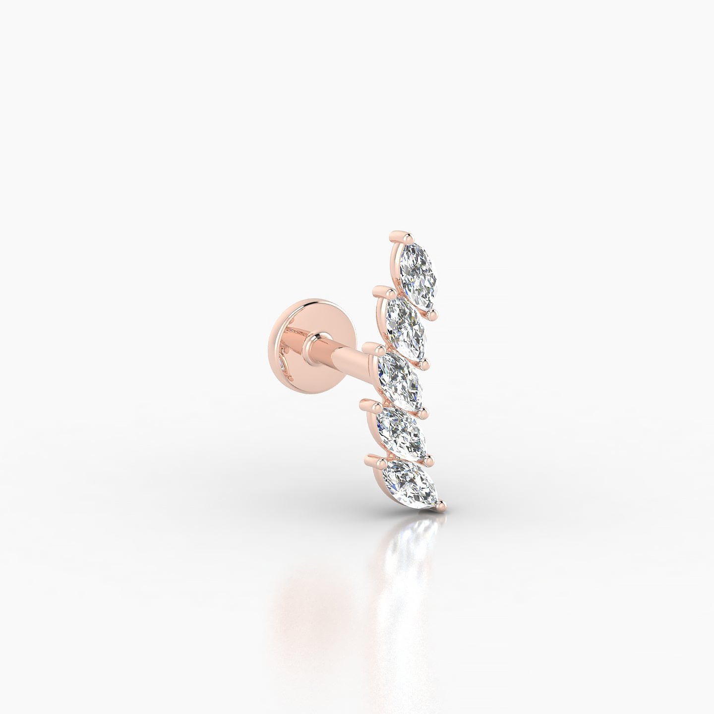 Celeste | 18k Rose Gold 11 mm 5 mm Long Diamond Right Piercing