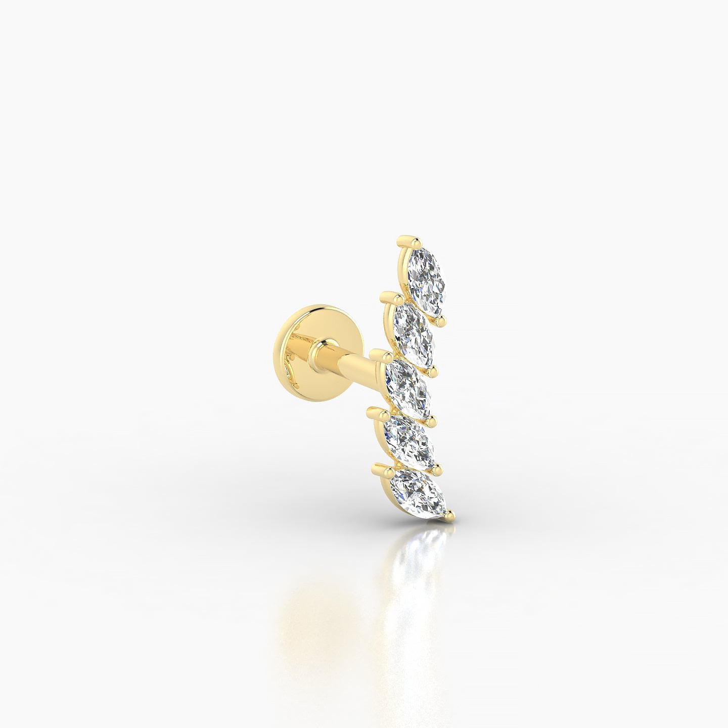 Celeste | 18k Yellow Gold 11 mm 5 mm Long Diamond Right Piercing