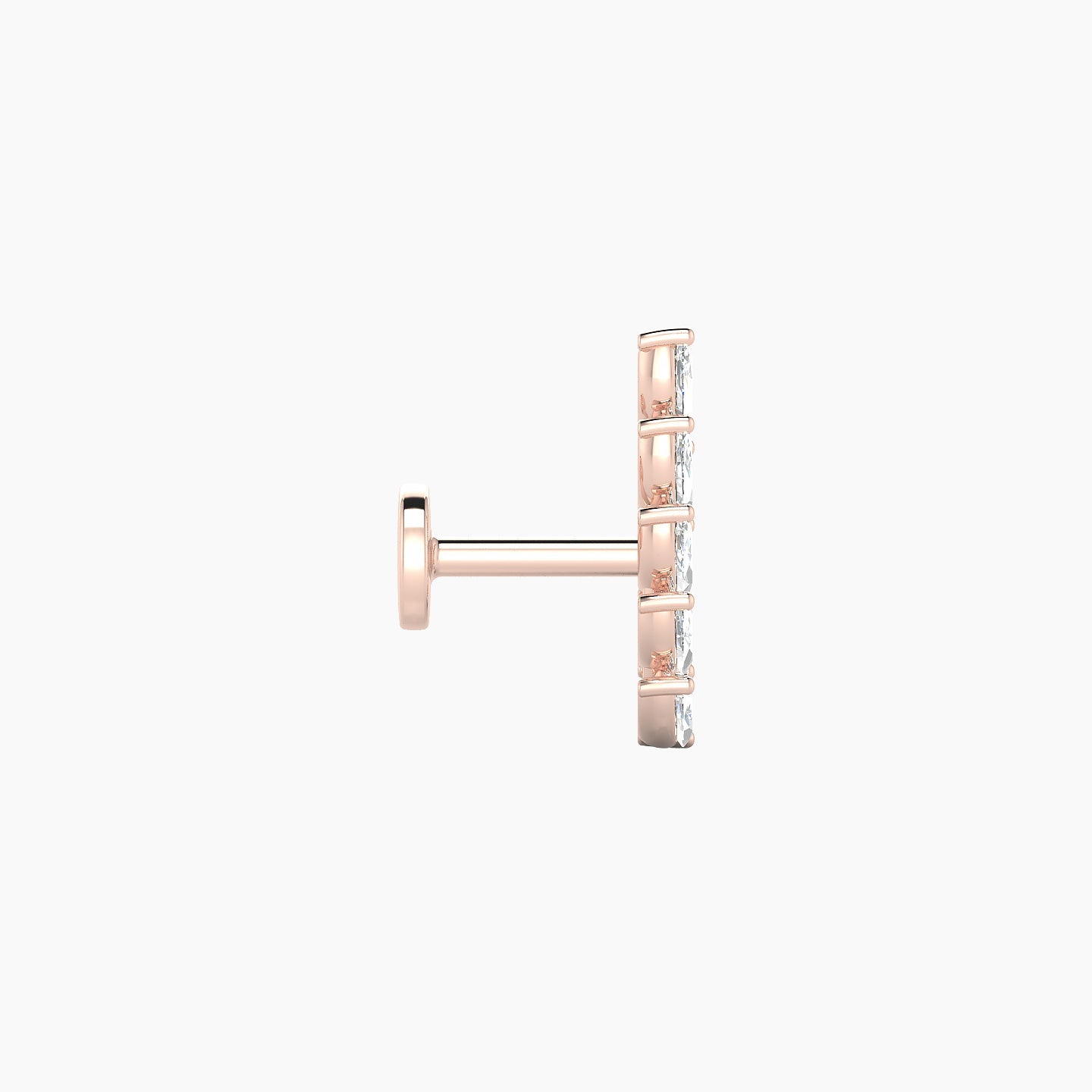 Celeste | 18k Rose Gold 11 mm 5 mm Long Diamond Right Piercing