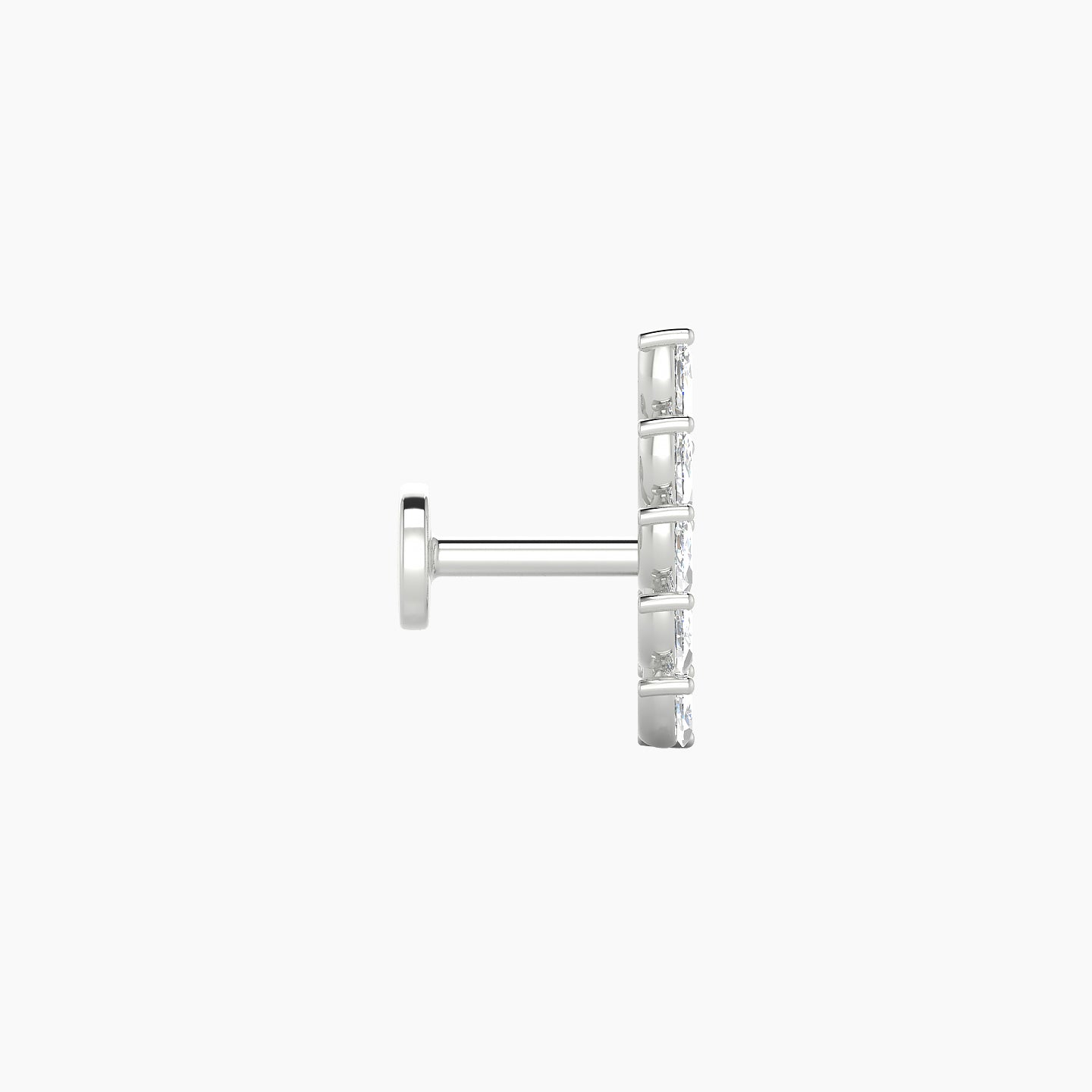 Celeste | 18k White Gold 11 mm 5 mm Long Diamond Right Piercing