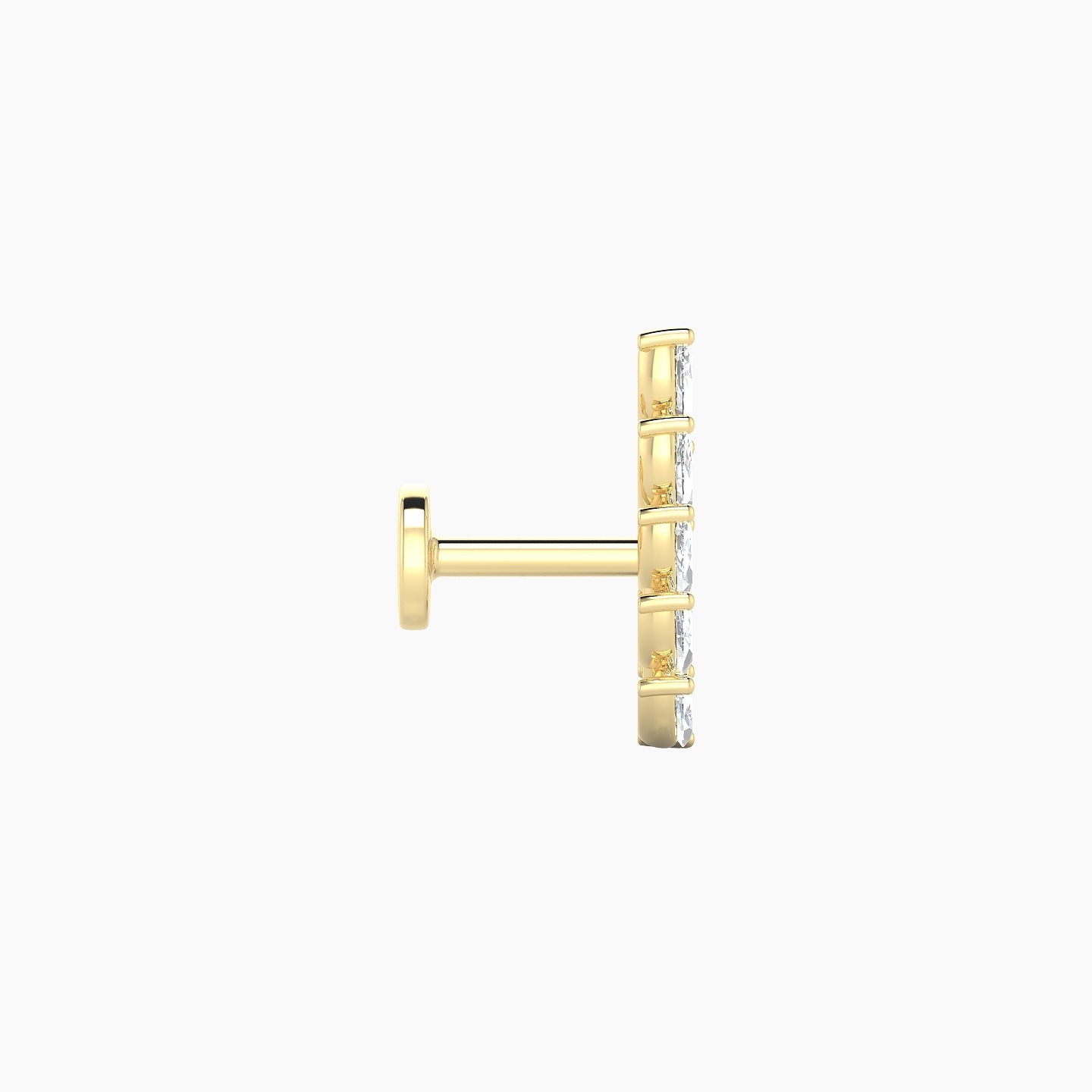 Celeste | 18k Yellow Gold 11 mm 5 mm Long Diamond Right Piercing