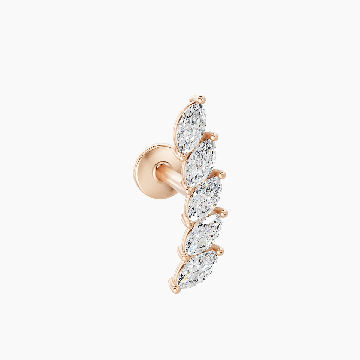 Celeste | 18k Rose Gold 11 mm 6.5 mm Long Diamond Left Piercing