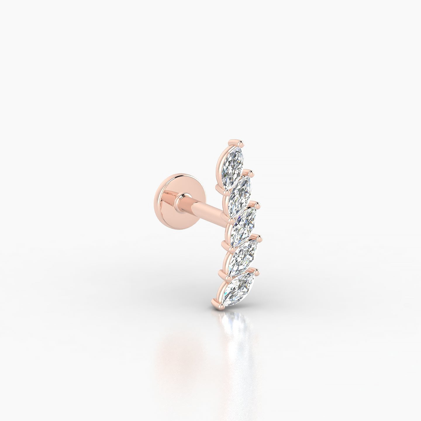 Celeste | 18k Rose Gold 11 mm 6.5 mm Long Diamond Left Piercing