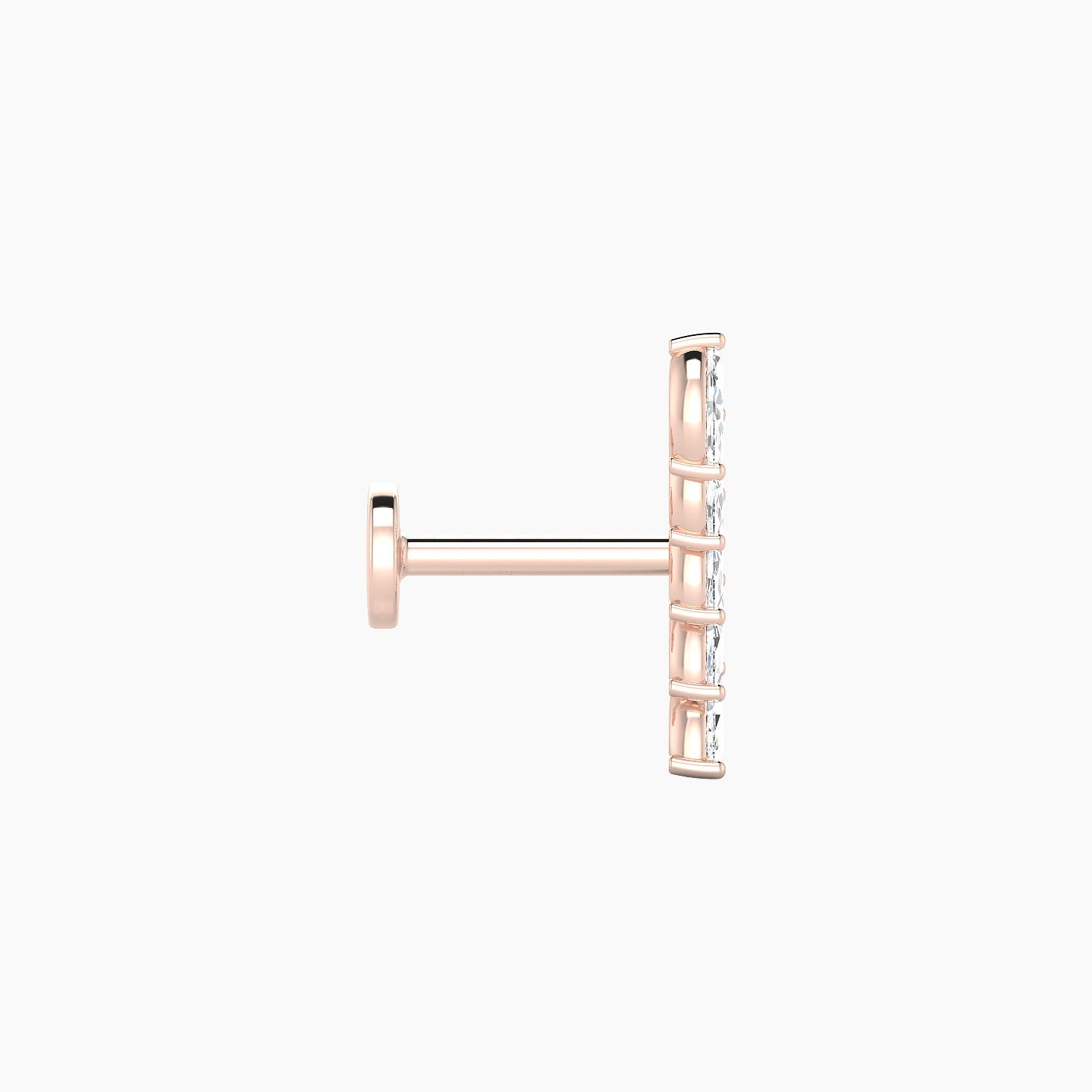 Celeste | 18k Rose Gold 11 mm 6.5 mm Long Diamond Left Piercing