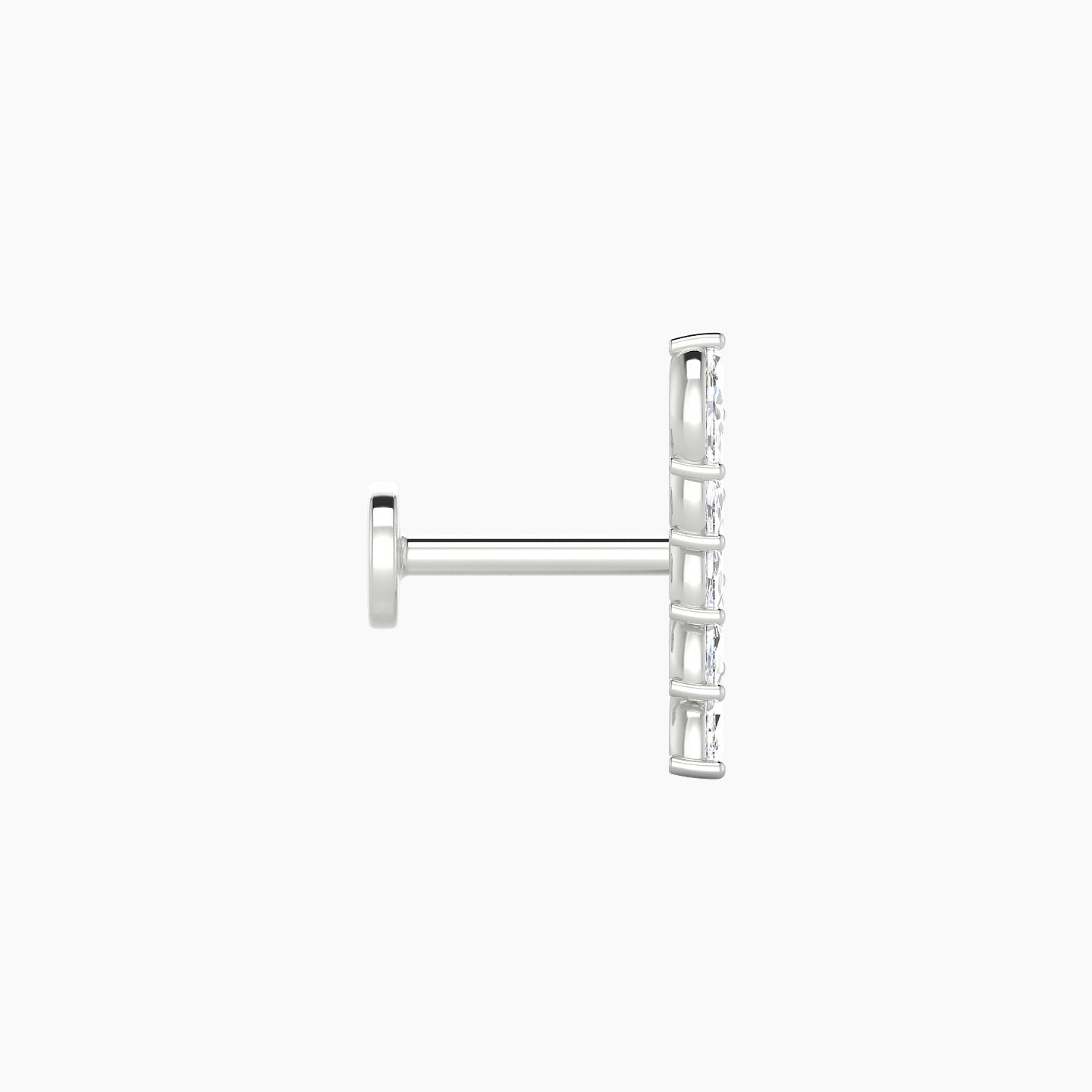 Celeste | 18k White Gold 11 mm 6.5 mm Long Diamond Left Piercing