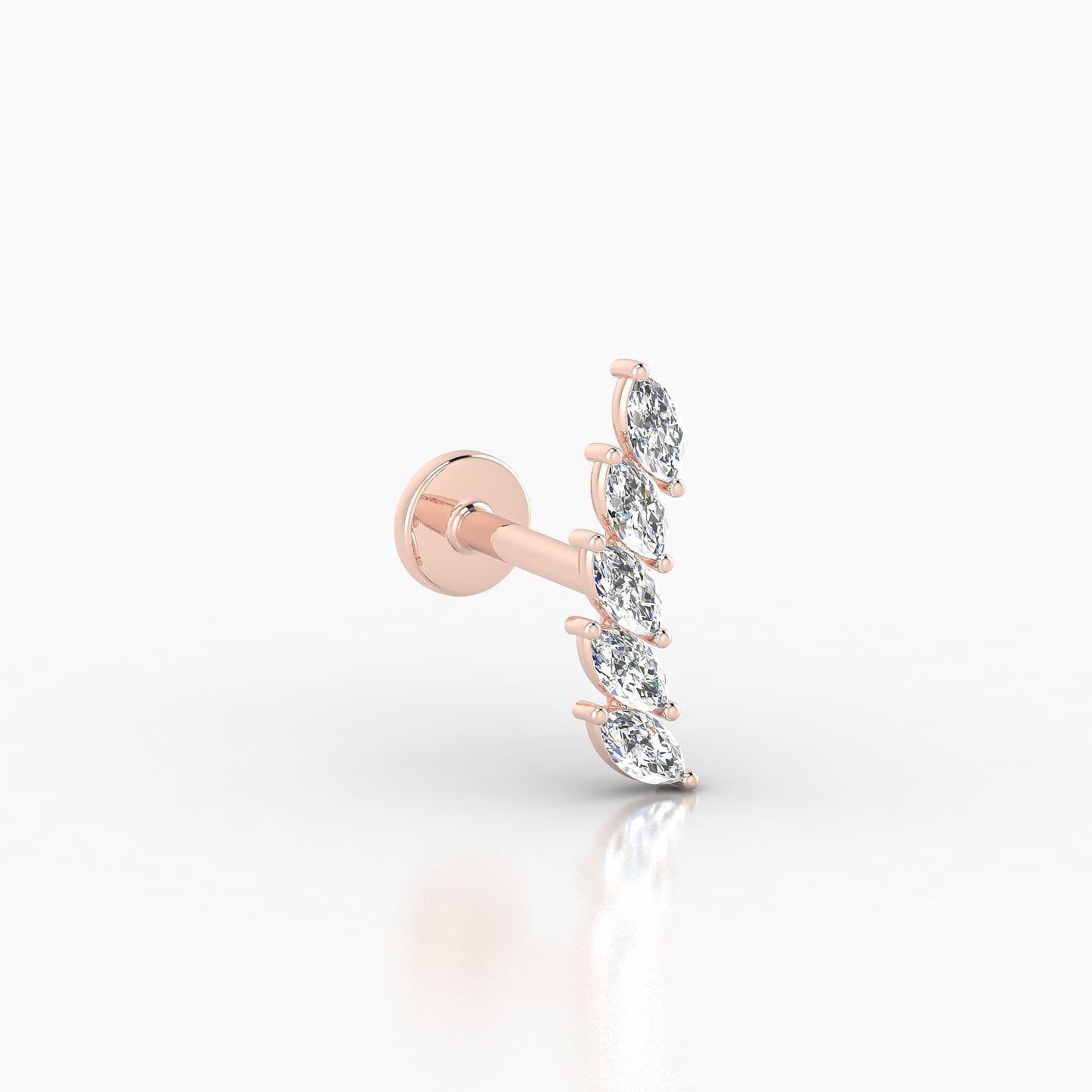 Celeste | 18k Rose Gold 11 mm 6.5 mm Long Diamond Right Piercing