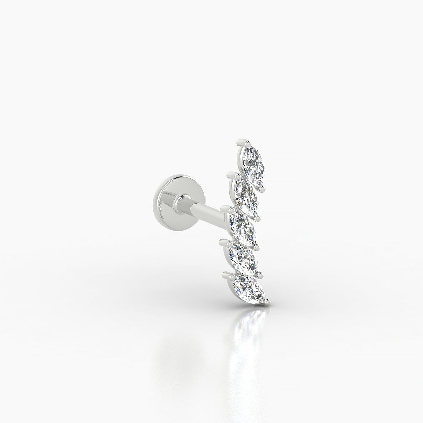 Celeste | 18k White Gold 11 mm 6.5 mm Long Diamond Right Piercing