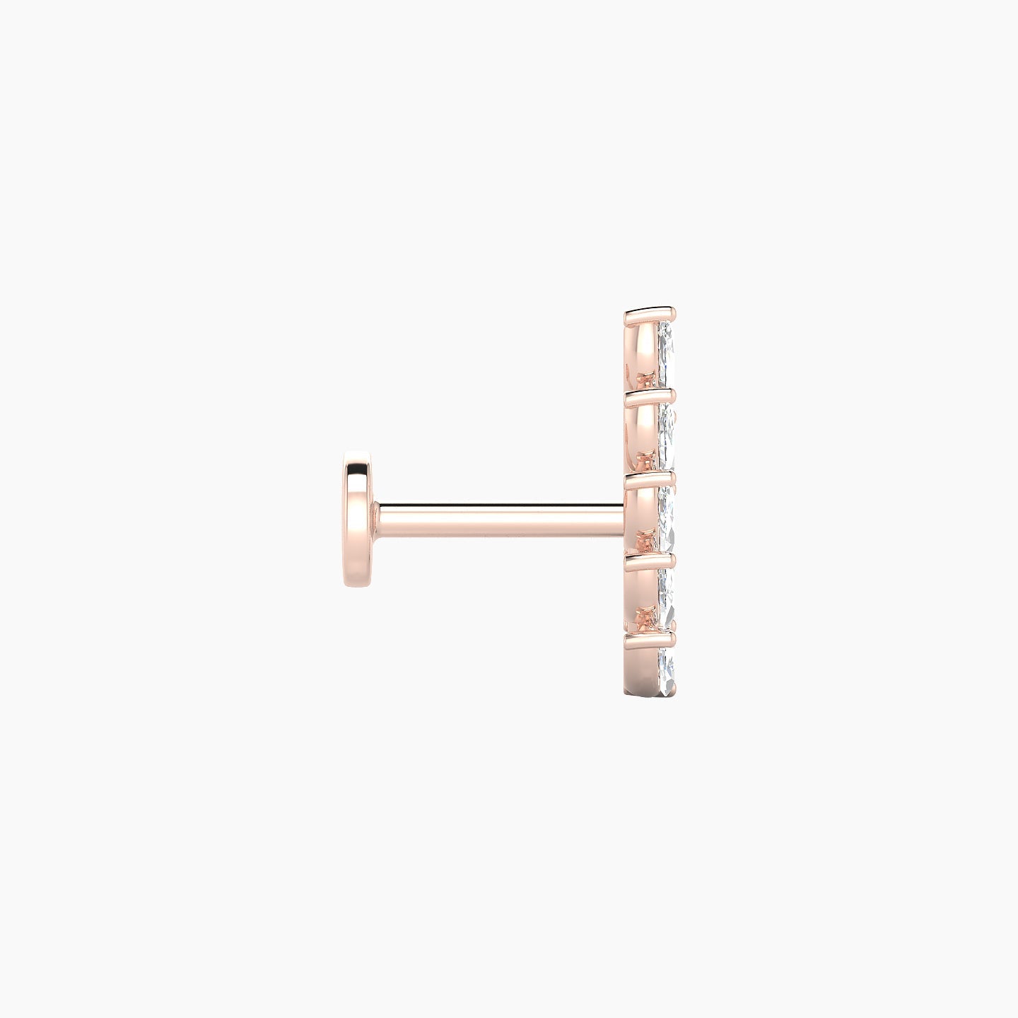 Celeste | 18k Rose Gold 11 mm 6.5 mm Long Diamond Right Piercing