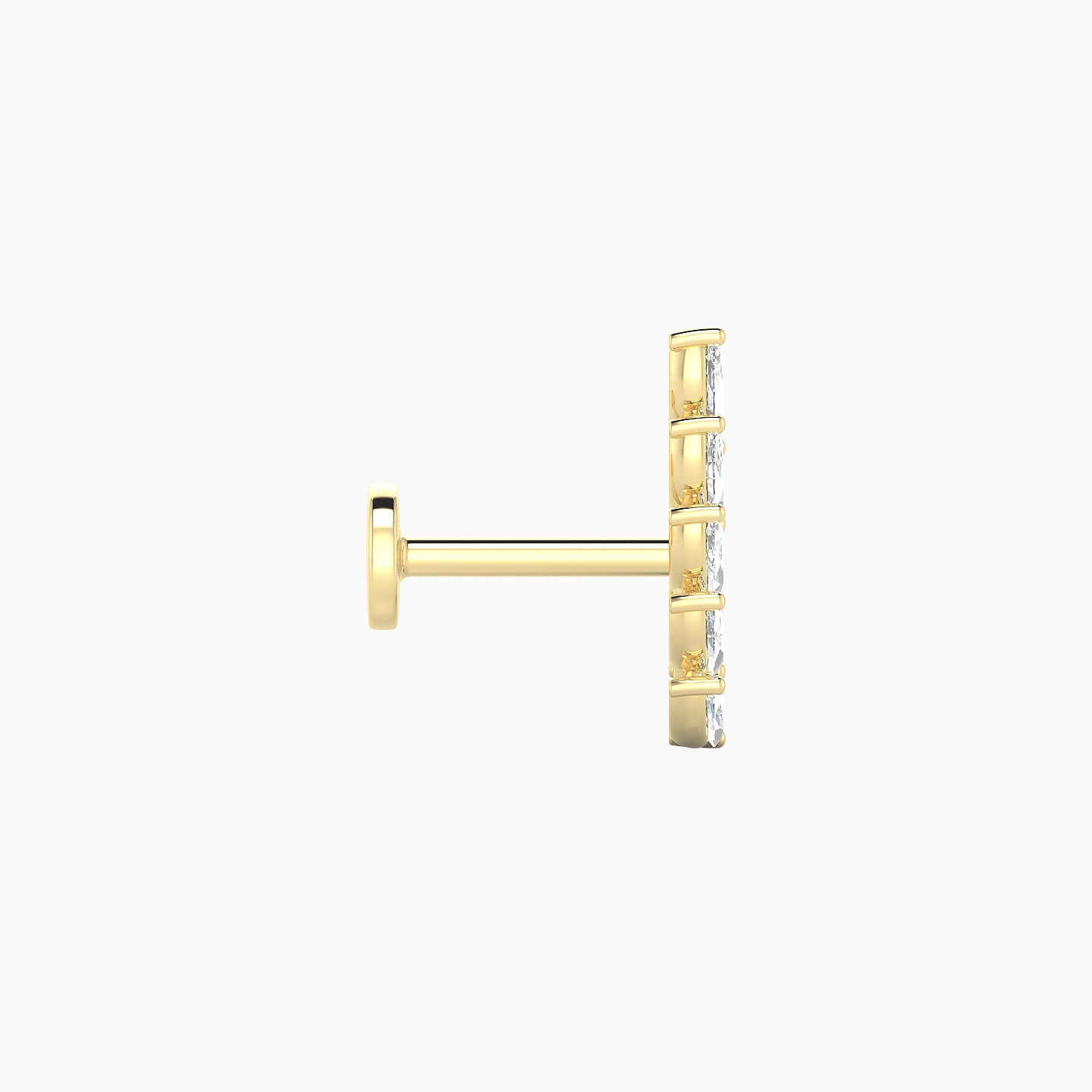 Celeste | 18k Yellow Gold 11 mm 6.5 mm Long Diamond Right Piercing